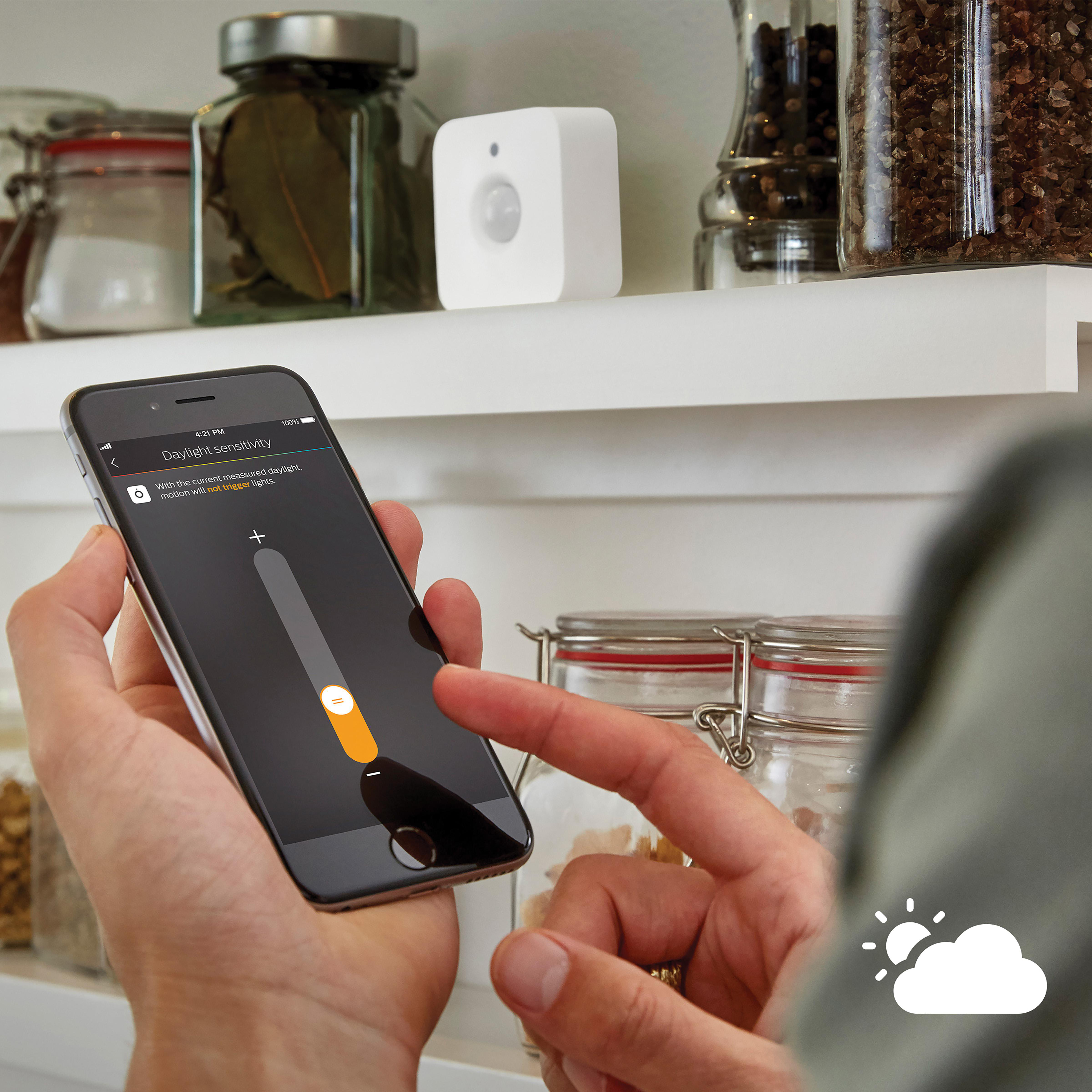 PHILIPS Hue Bewegungsmelder Indoor, batteriebetrieben, Automatisierung für smarte Beleuchtung, 3-er Pack, Bewegungsmelder -