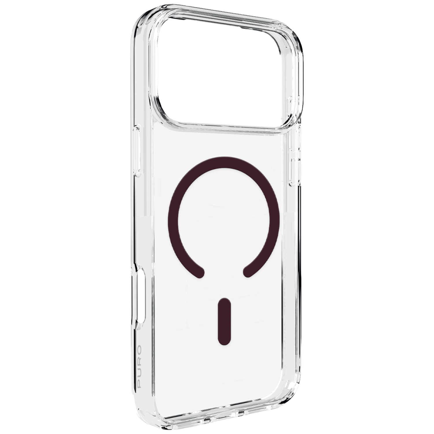 Puro Lite Mag Cover Telefoonhoesje Voor Apple Iphone 18 Pro Transparant/ Rood