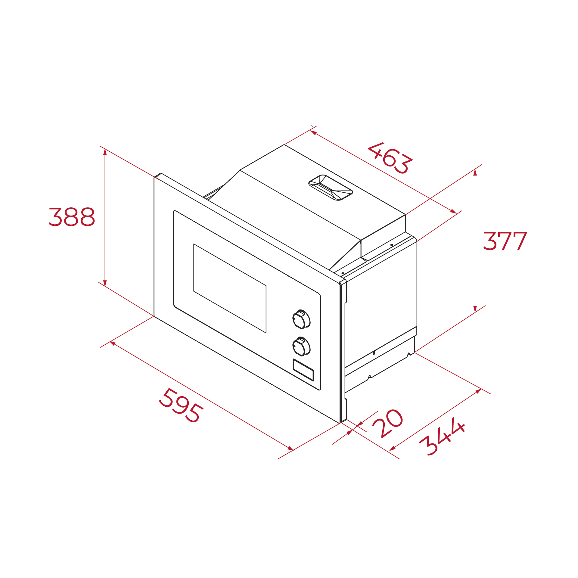 Microondas integrable - Teka MB 6200 BI FBK, 1250 W, 5 Niveles de potencia, 20 l, Descongelación, Control mecánico, Termostato, Negro
