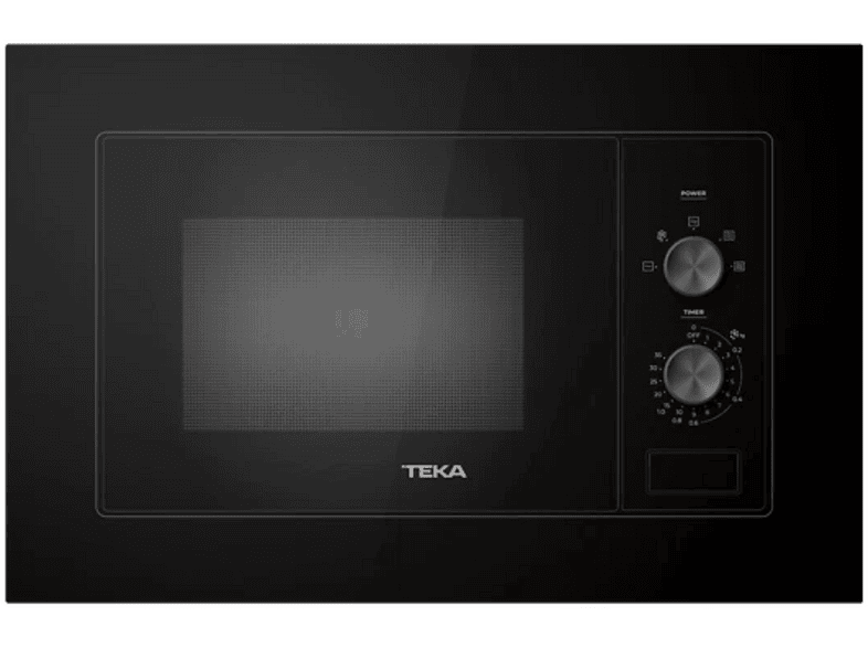 Microondas integrable - Teka MB 6200 BI FBK, 1250 W, 5 Niveles de potencia, 20 l, Descongelación, Control mecánico, Termostato, Negro