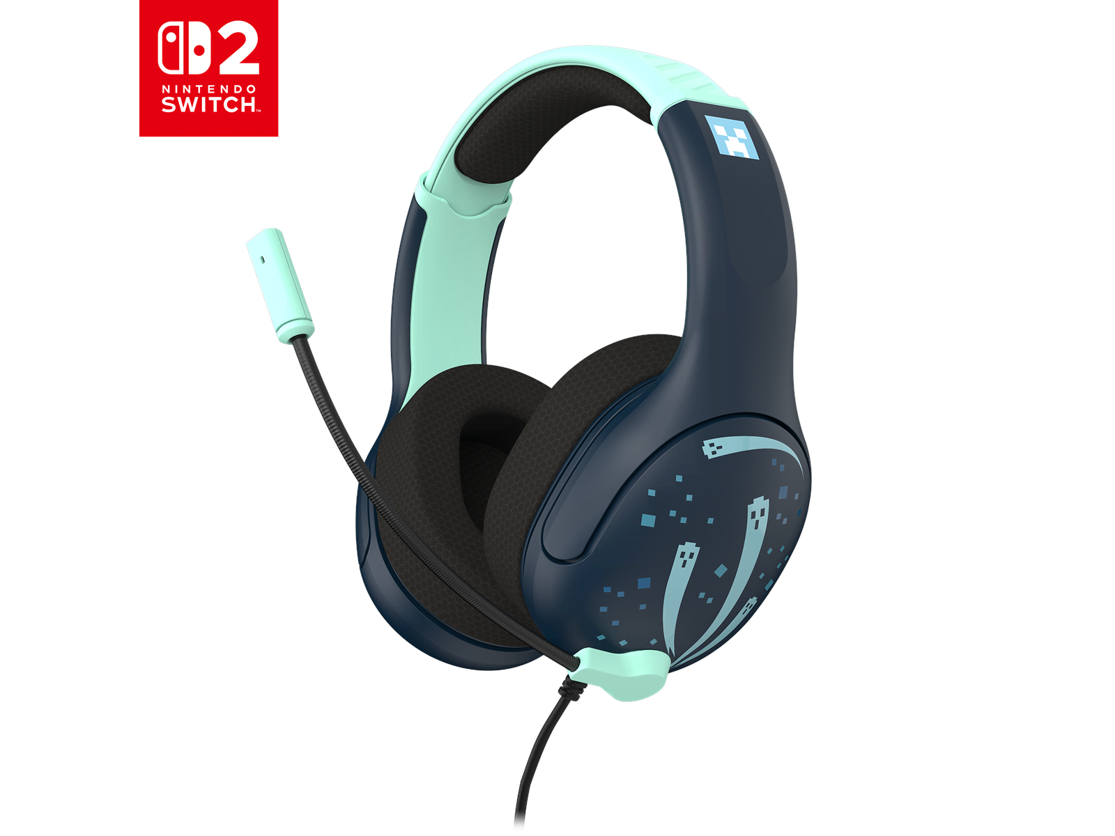 Auriculares gaming - Turtle beach Airlite™ Fit - Minecraft™ Dungeons II, Con Cable,Para Nintendo Switch™ 2, Diadema Acolchada, Micrófono, Azul