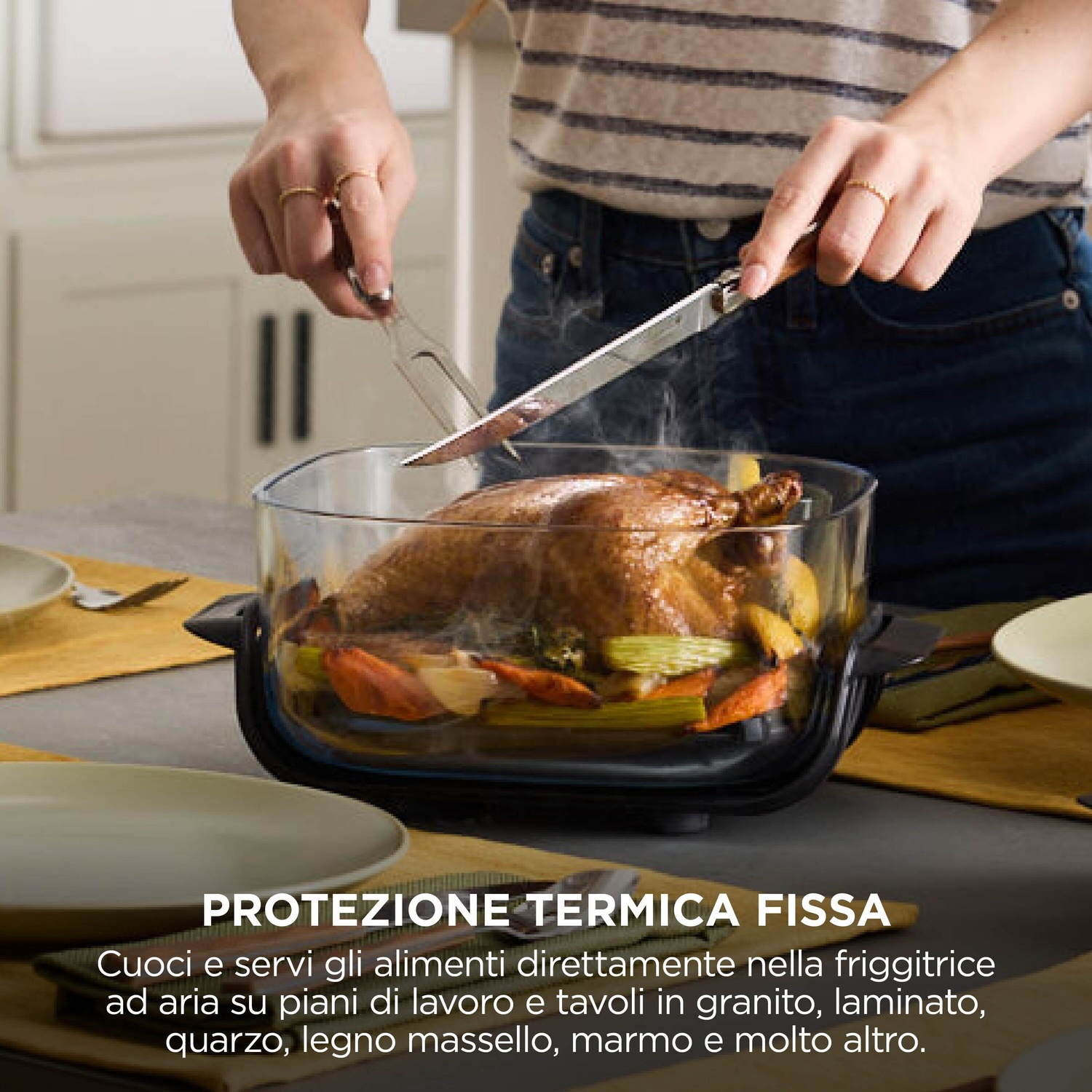 NINJA CRISPI PORTATILE 4 IN 1 FRIGGITRICE AD ARIA, capacità 3,8 l, Max potenza 1700 W, 4 programmi a 185 °C, Verde Salvia