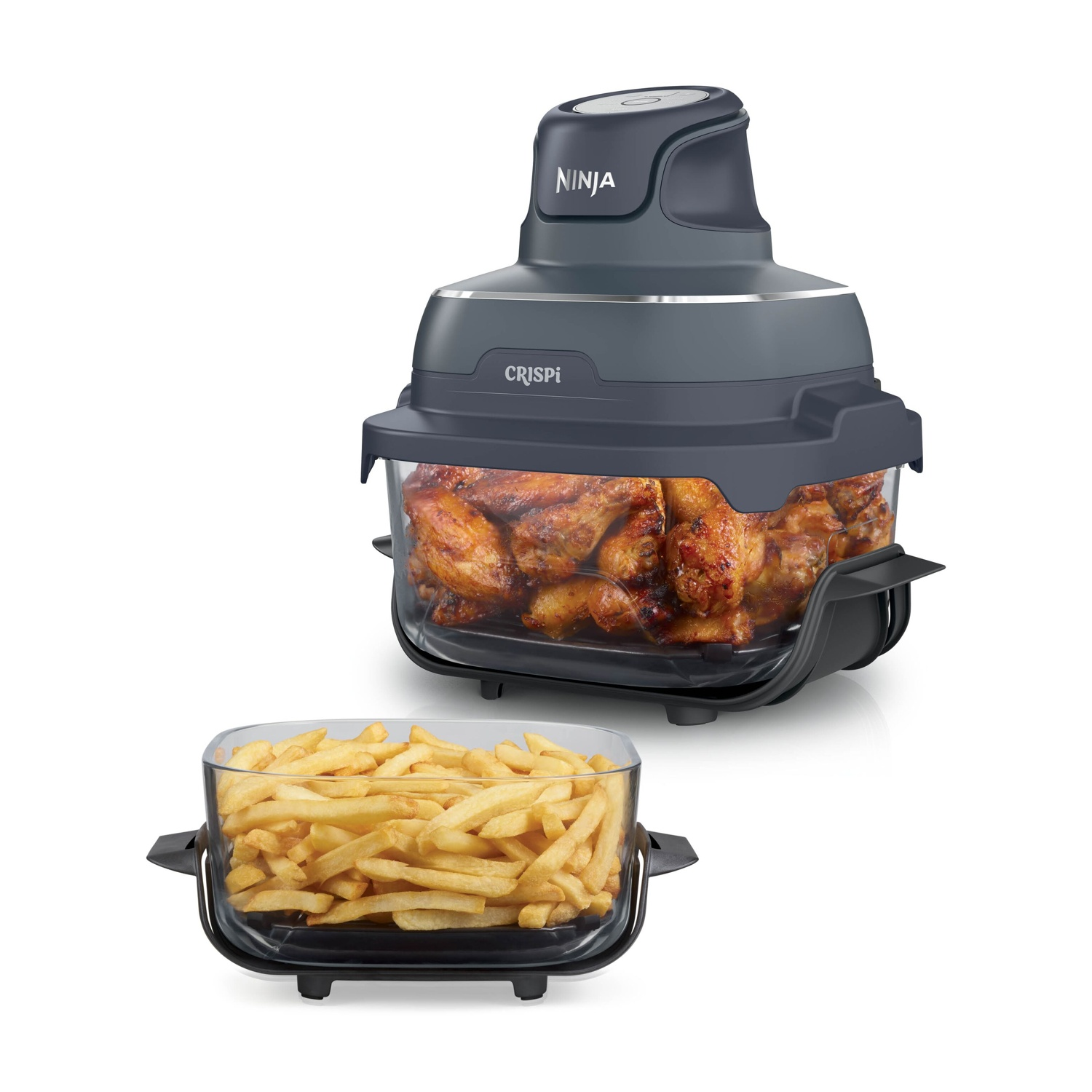 NINJA CRISPI PORTATILE 4 IN 1 FRIGGITRICE AD ARIA, capacità 3,8 l, Max potenza 1700 W, 4 programmi a 185 °C, Blu cyber
