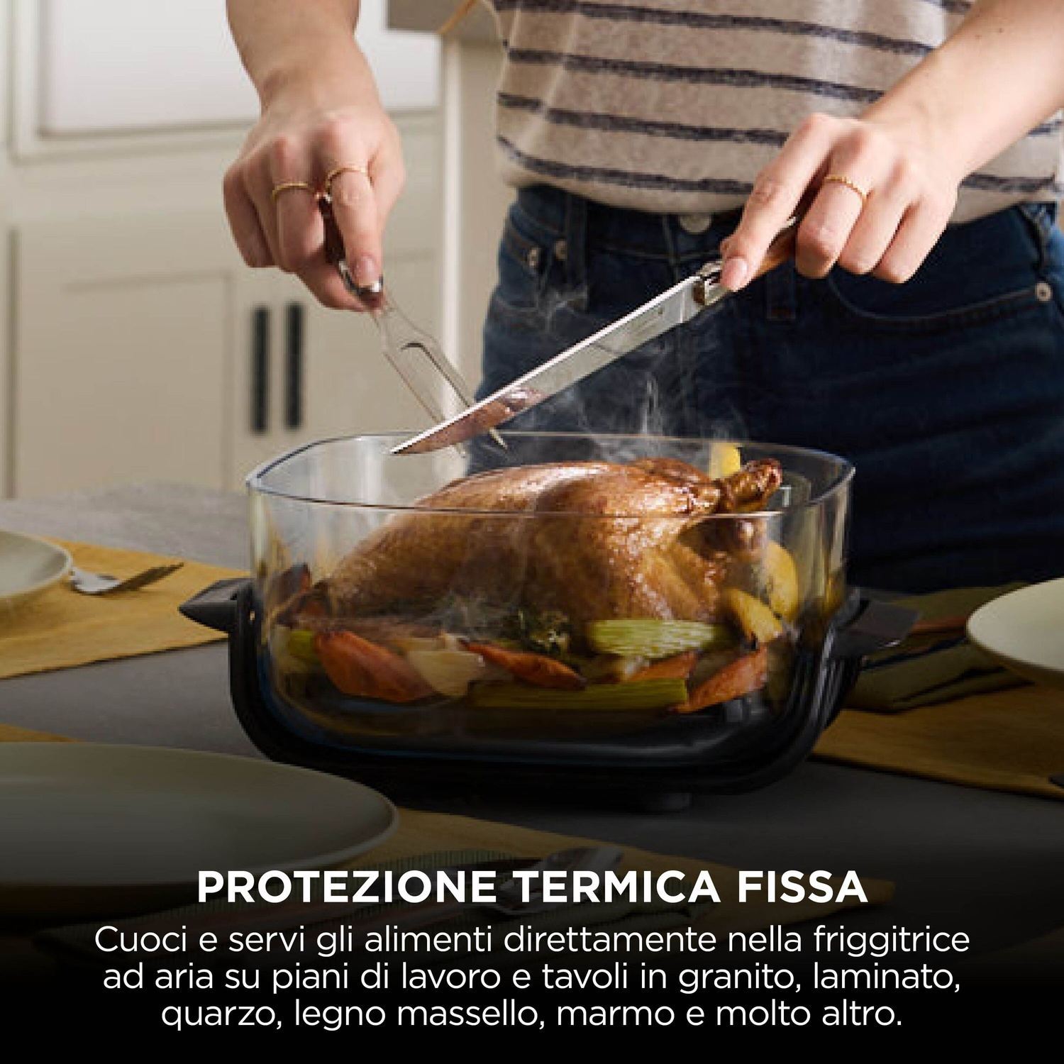 NINJA CRISPI PORTATILE 4 IN 1 FRIGGITRICE AD ARIA, capacità 3,8 l, Max potenza 1700 W, 4 programmi a 185 °C, Blu cyber