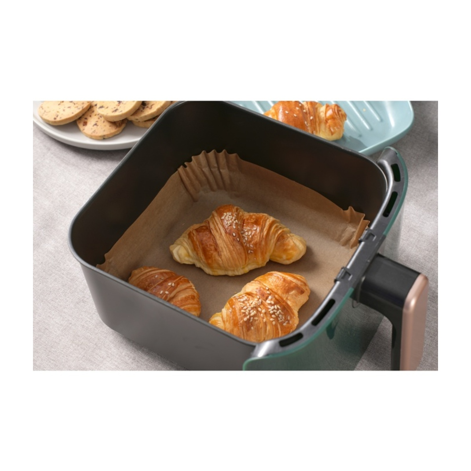 CARTA FORNO PER FRIGGITRICE AD ARIA KOENIC KAFP-2020, 20x20 cm, 100 pezzi, Monouso, Adatta a modelli 5-8 L