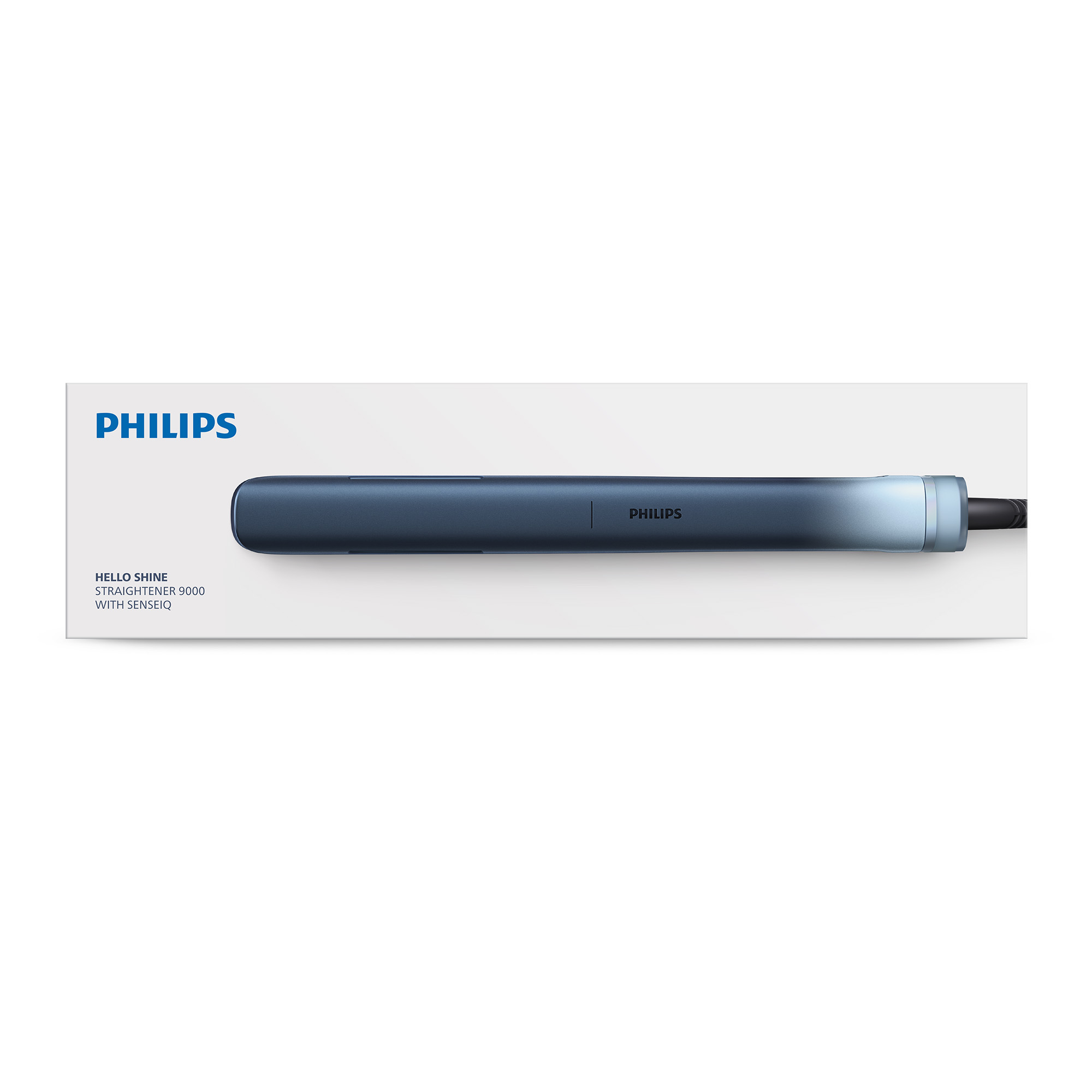 Plancha de pelo - Philips Aqua Edition 9000 BHS956/00, Aqua SenseIQ, placas cerámicas, alisa y crea ondas, iones de agua, azul oscuro