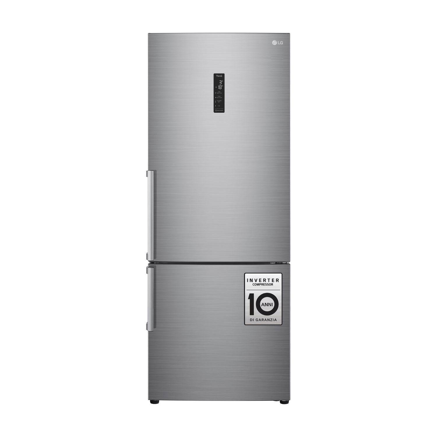 FRIGORIFERO COMBINATO LG GBB567PZCMB, Capacità netta totale 462 l, Rumorosità: 41 dB(A), LAN wireless, 3 ripiani, Dimensioni: L 70,5 cm A 185 cm P 74 cm, Inox Premium, Classe E