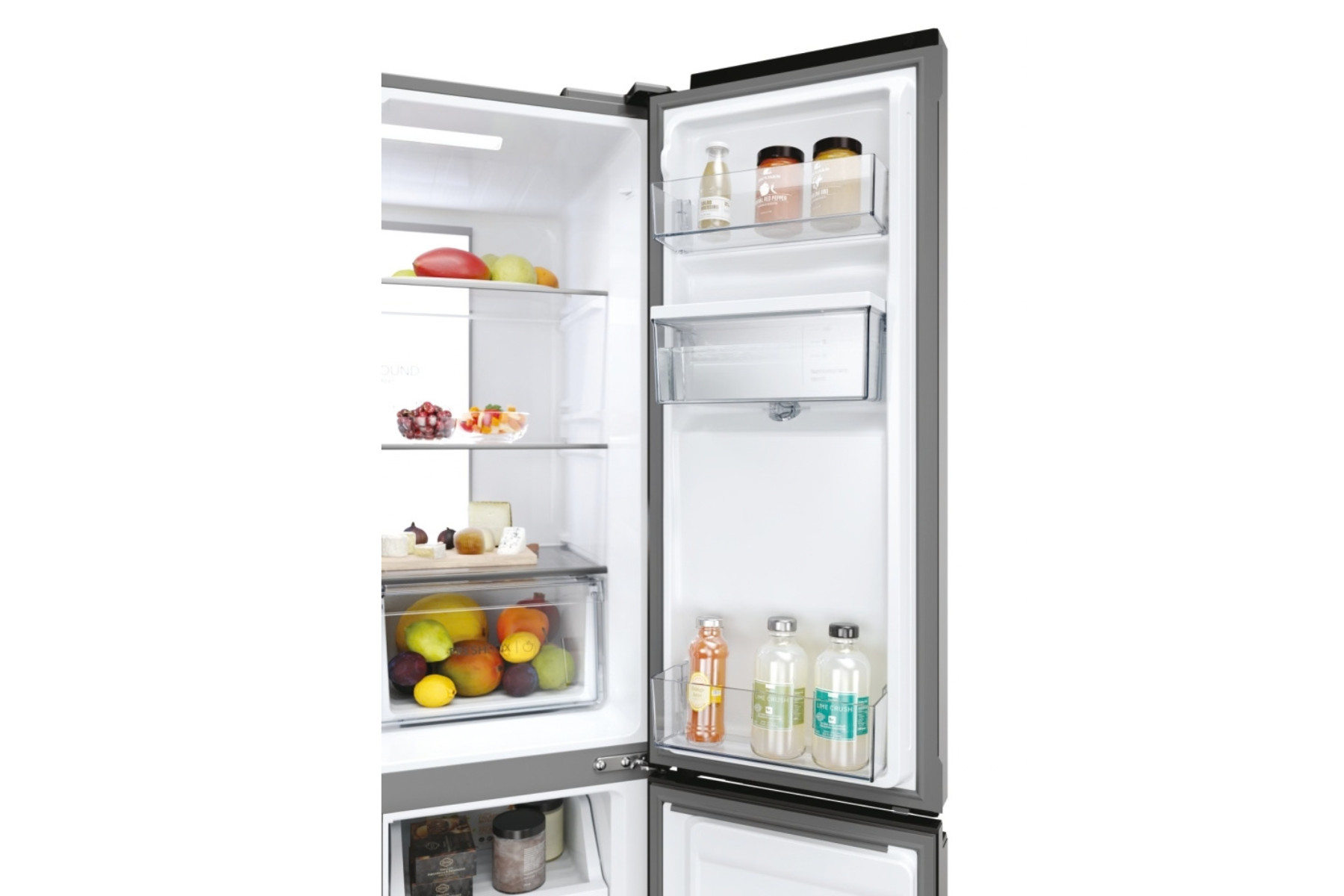 Frigorífico americano - Haier HCR7818DWPT, No Frost, 181.5 cm, 463 l, dispensador de agua, Wi‑Fi, Negro