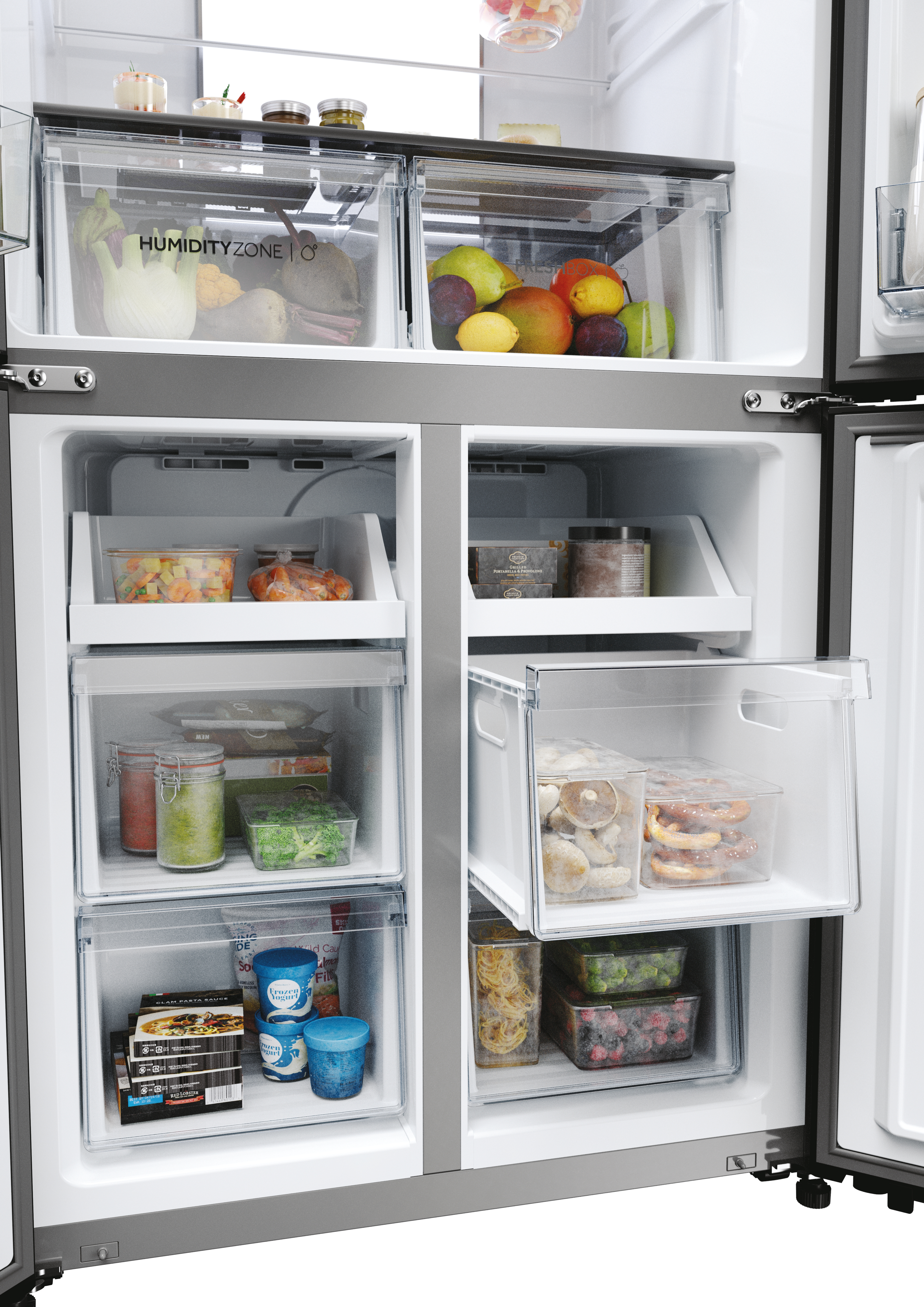 Frigorífico americano - Haier HCR7818DWPT, No Frost, 181.5 cm, 463 l, dispensador de agua, Wi‑Fi, Negro