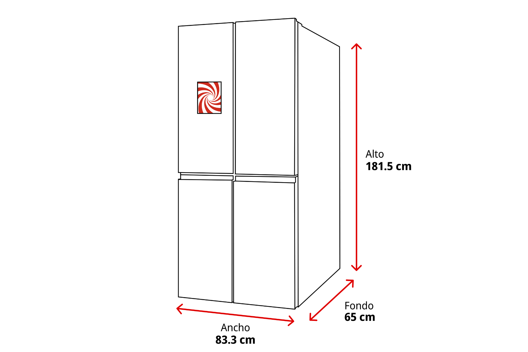 Frigorífico americano - Haier HCR7818DWPT, No Frost, 181.5 cm, 463 l, dispensador de agua, Wi‑Fi, Negro