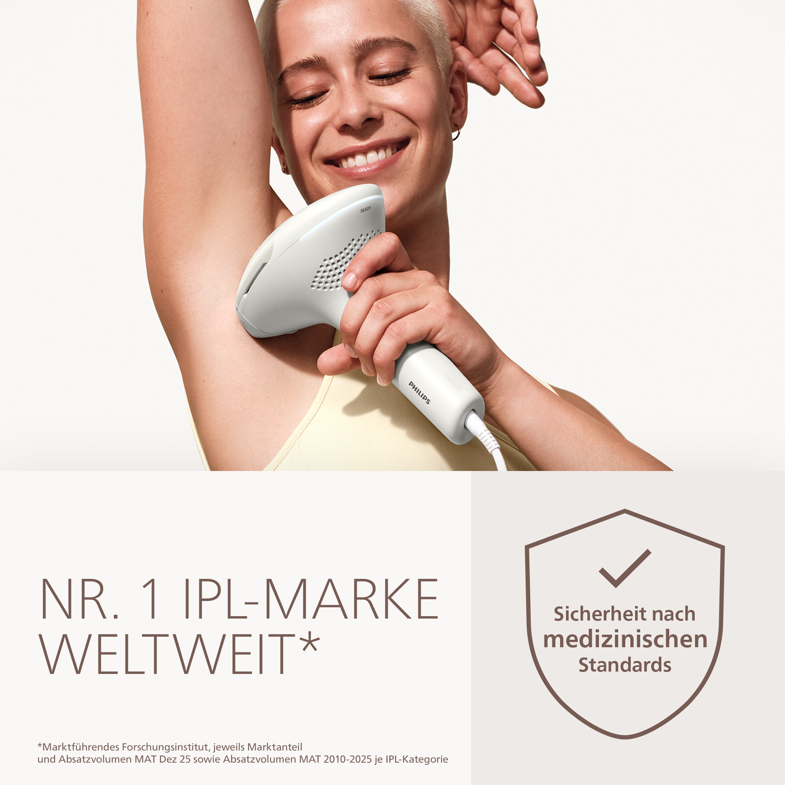 PHILIPS Lumea IPL 9900 Pro BRC344/00 Haarentfernung (Weiß, mit 4 Aufsätze, Netzbetrieb)