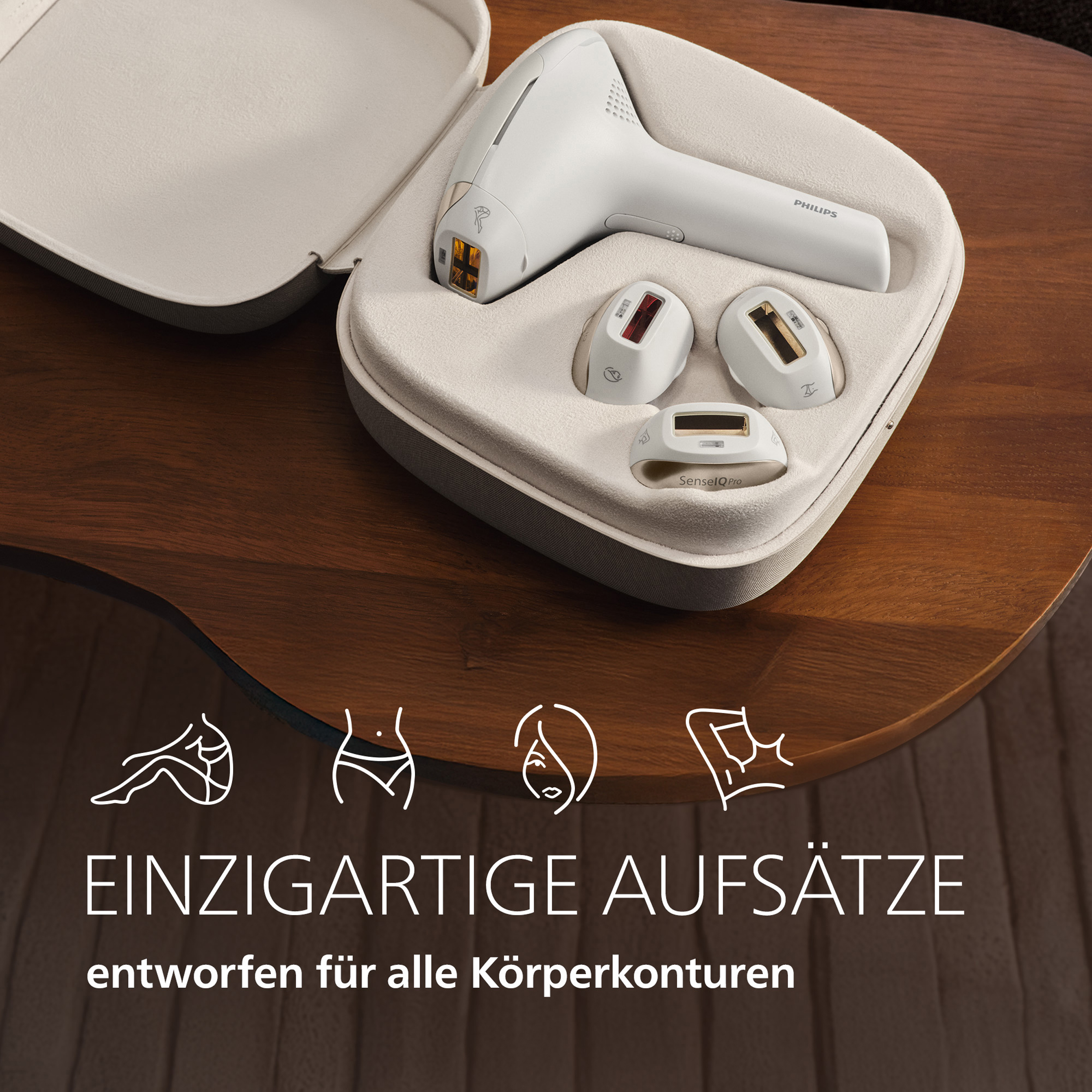 PHILIPS Lumea IPL 9900 Pro BRC344/00 Haarentfernung (Weiß, mit 4 Aufsätze, Netzbetrieb)