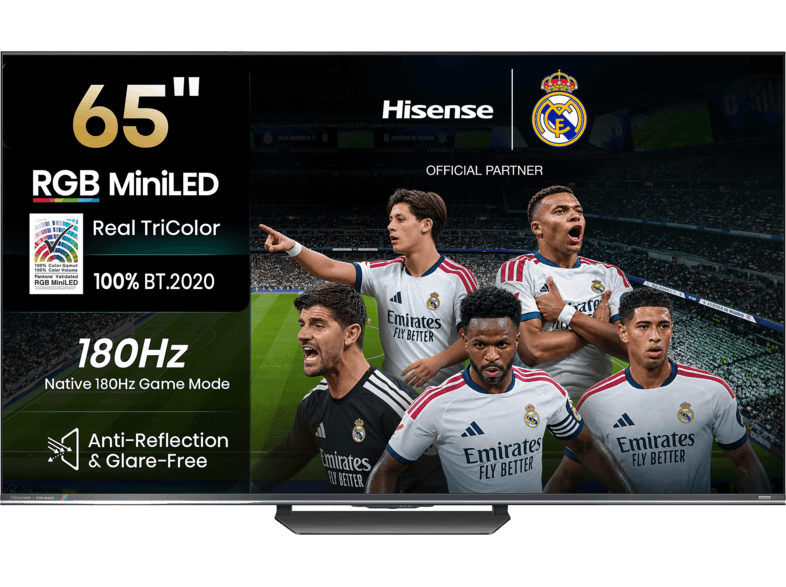 TV RGB Mini LED 65" - Hisense 65UR8S, UHD 4K, Hi-View AI Engine RGB, Modo Juego, Pantalla Antirreflejos, Smart TV, Full IA, Gris Carbón