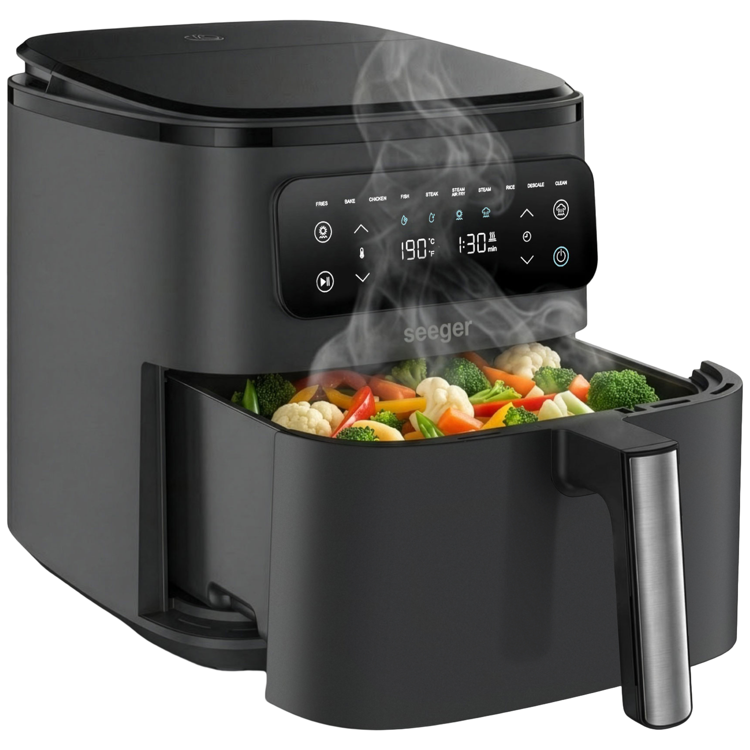 Seeger Steamfry Sgr1007bk - Airfryer Met Stoomfunctie Zwart 7 L