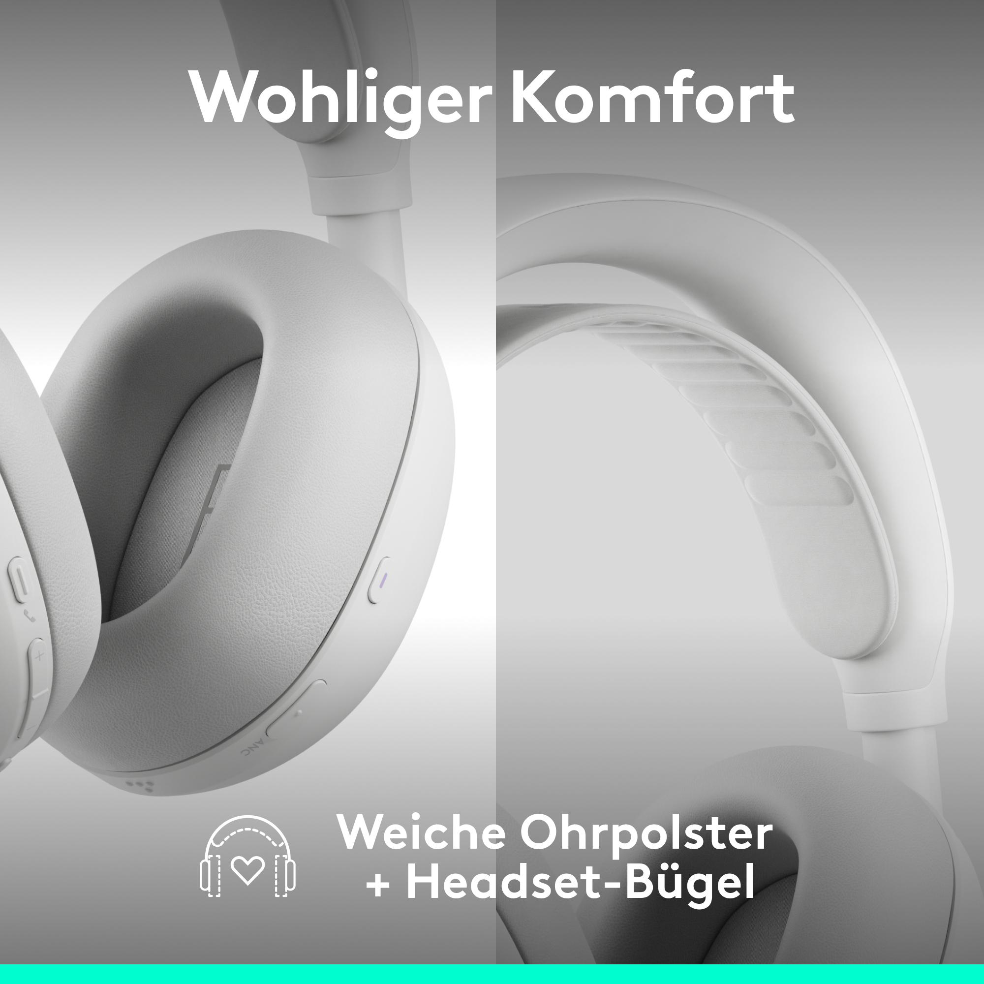 LOGITECH Zone Vibe Pro, Over-ear Headset Bluetooth Off-White
