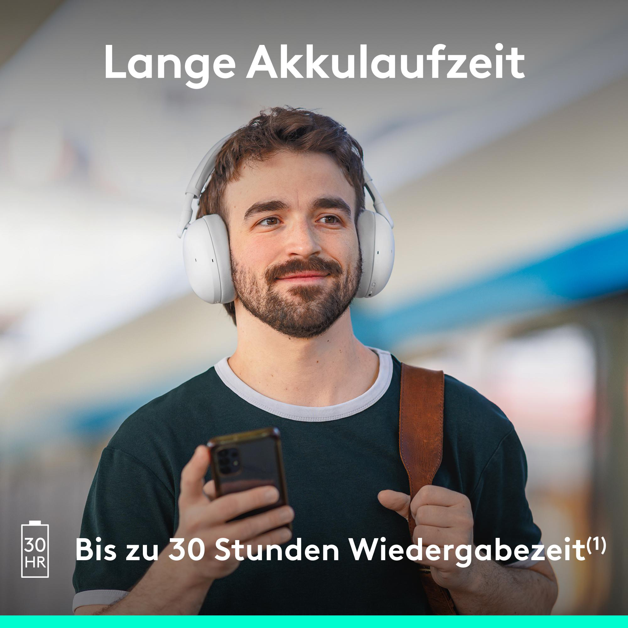 LOGITECH Zone Vibe Pro, Over-ear Headset Bluetooth Off-White