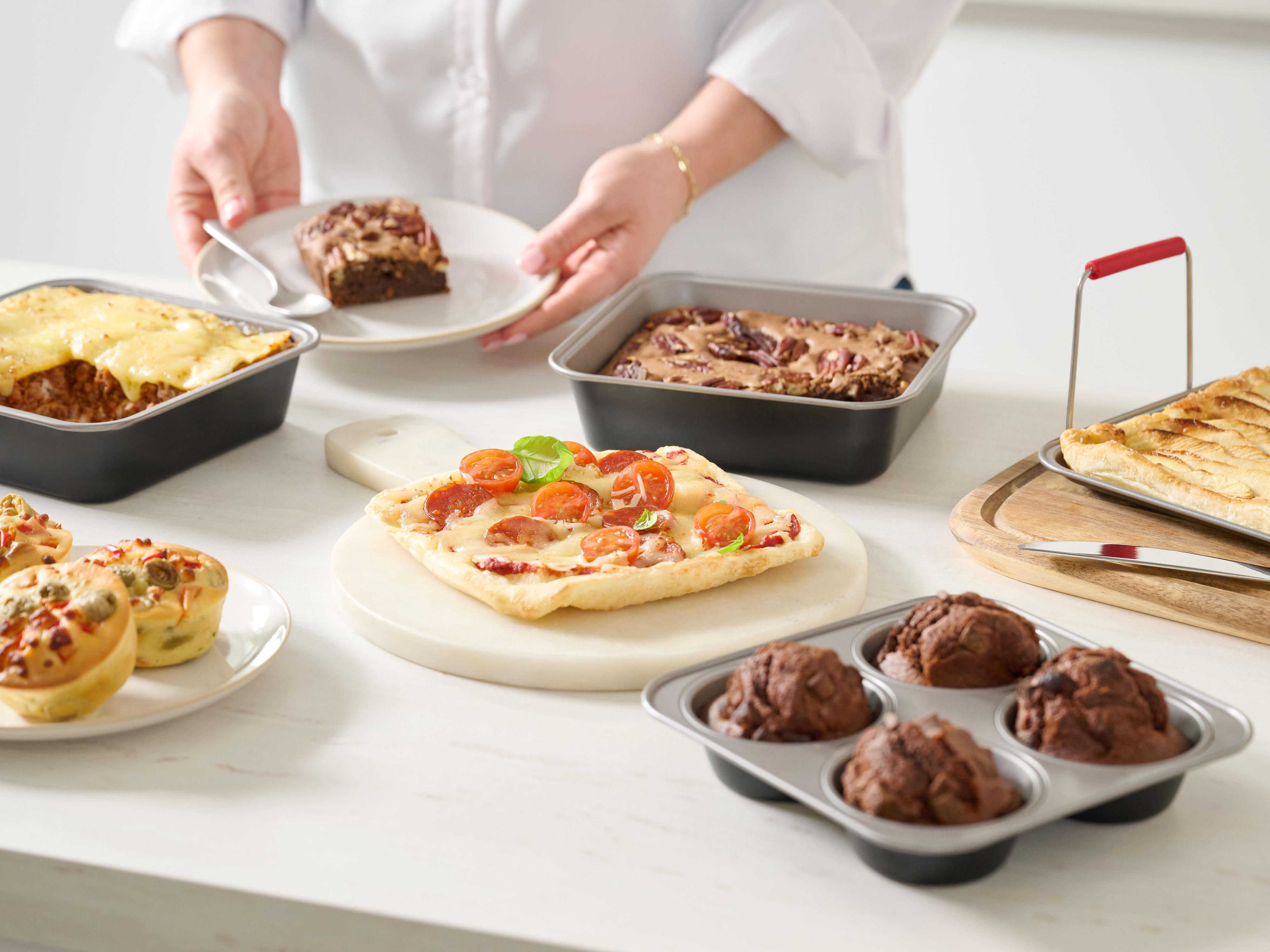 TEFAL J701S3 Dail'Easy 3-teiliges Accessoires Set, Zubehörset Heißluftfritteusen Grau