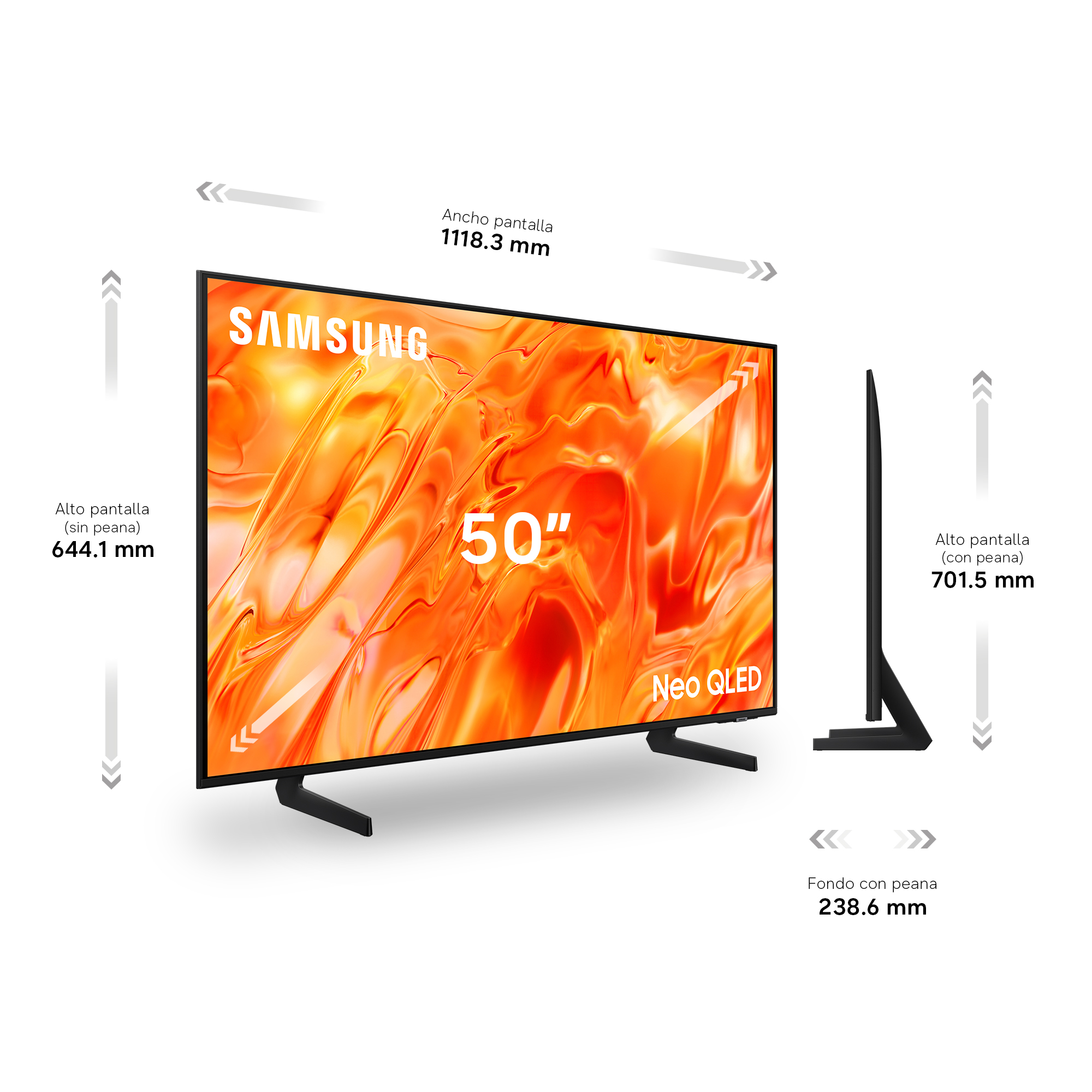 TV Neo QLED 50" - Samsung TQ50QN73HAUXXC, UHD 4K Mini Led, NQ4 AI Gen1, Smart TV, Full AI, Wifi, Negro
