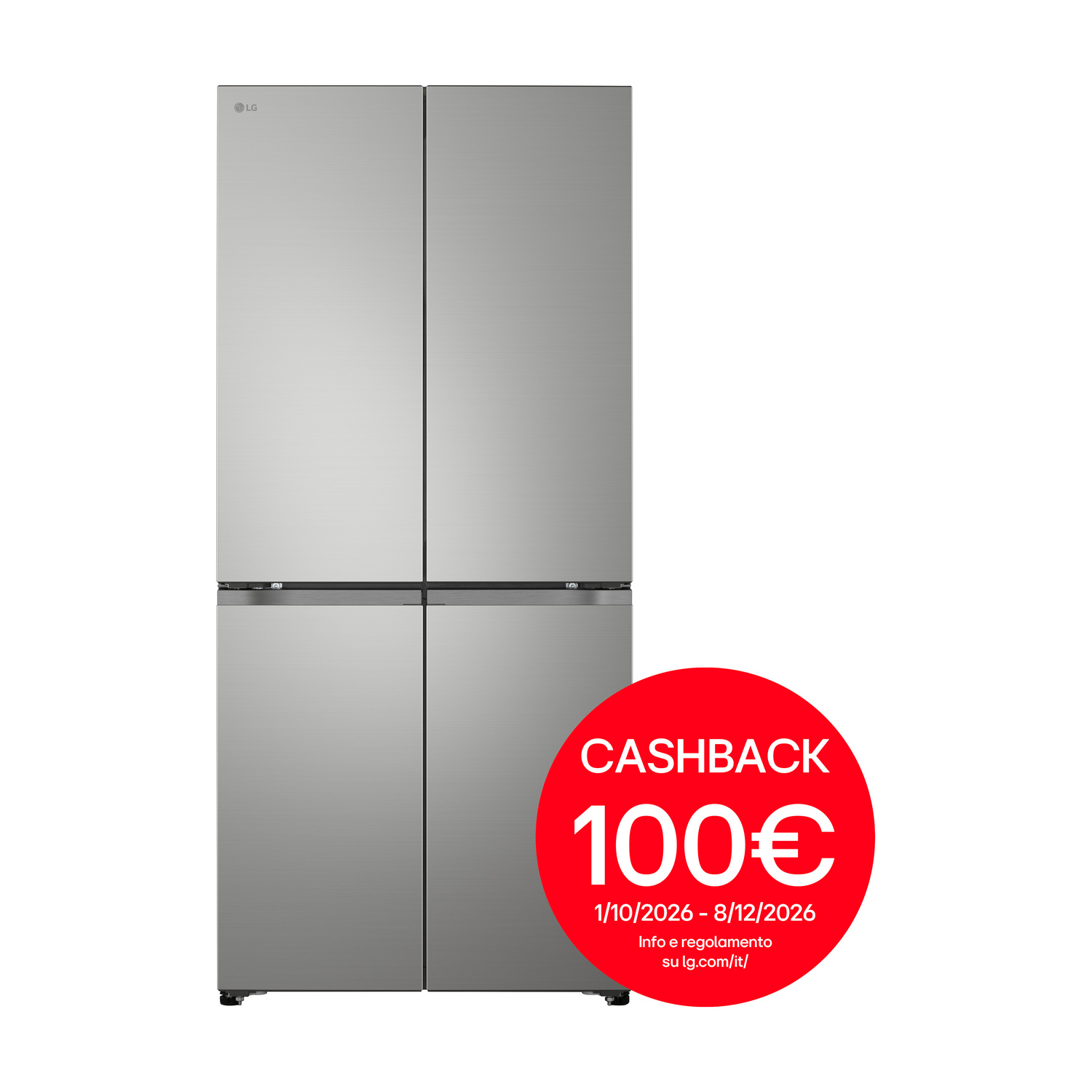Frigorifero americano LG GMBS30SEPY, Sistema raffreddamento frigorifero: No Frost; Sistema raffreddamento congelatore: No Frost, Capacità netta totale 580 l, Rumorosità: 34 dB(A), LAN wireless, Dimensioni: L 83,5 cm A 186 cm P 69,6 cm, Prime Silver, Classe E