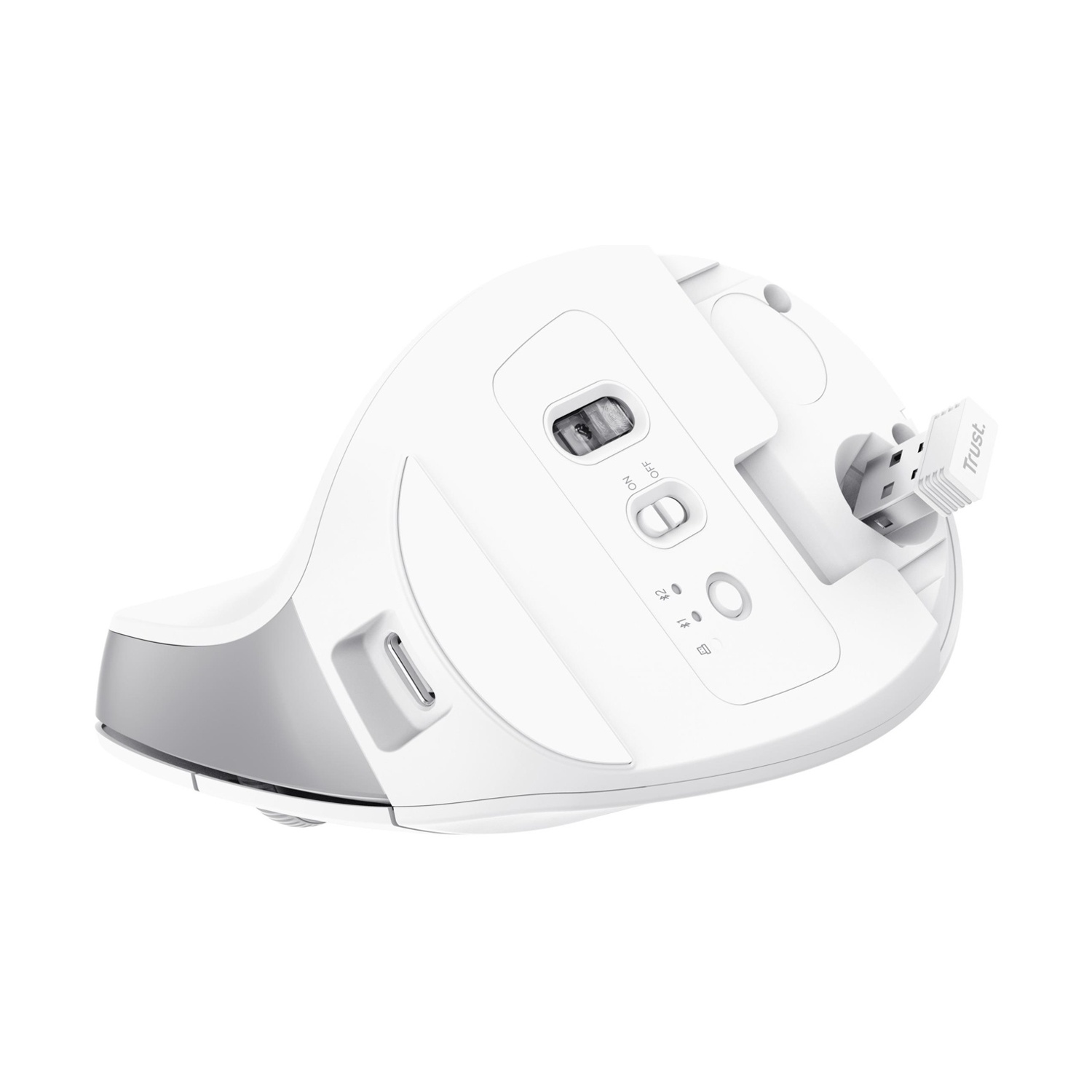 MOUSE WIRELESS TRUST BAYO+ ERG WRLS MOUSE, Collegamento Wireless, Ingresso: Otticamente a diodi laser, Scrolling a 2 direzioni, Risoluzione max 2400 dpi, forma ergonomica, White