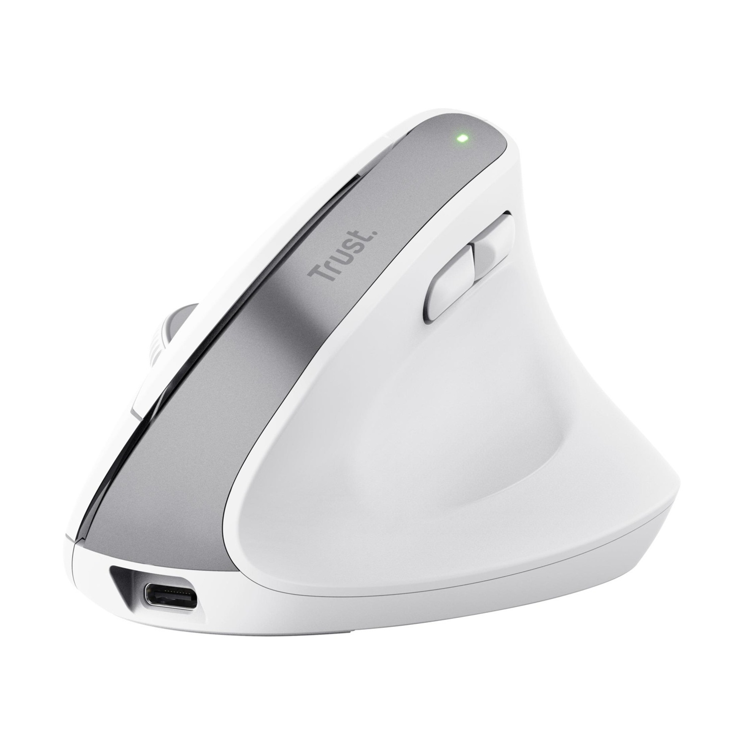 MOUSE WIRELESS TRUST BAYO+ ERG WRLS MOUSE, Collegamento Wireless, Ingresso: Otticamente a diodi laser, Scrolling a 2 direzioni, Risoluzione max 2400 dpi, forma ergonomica, White