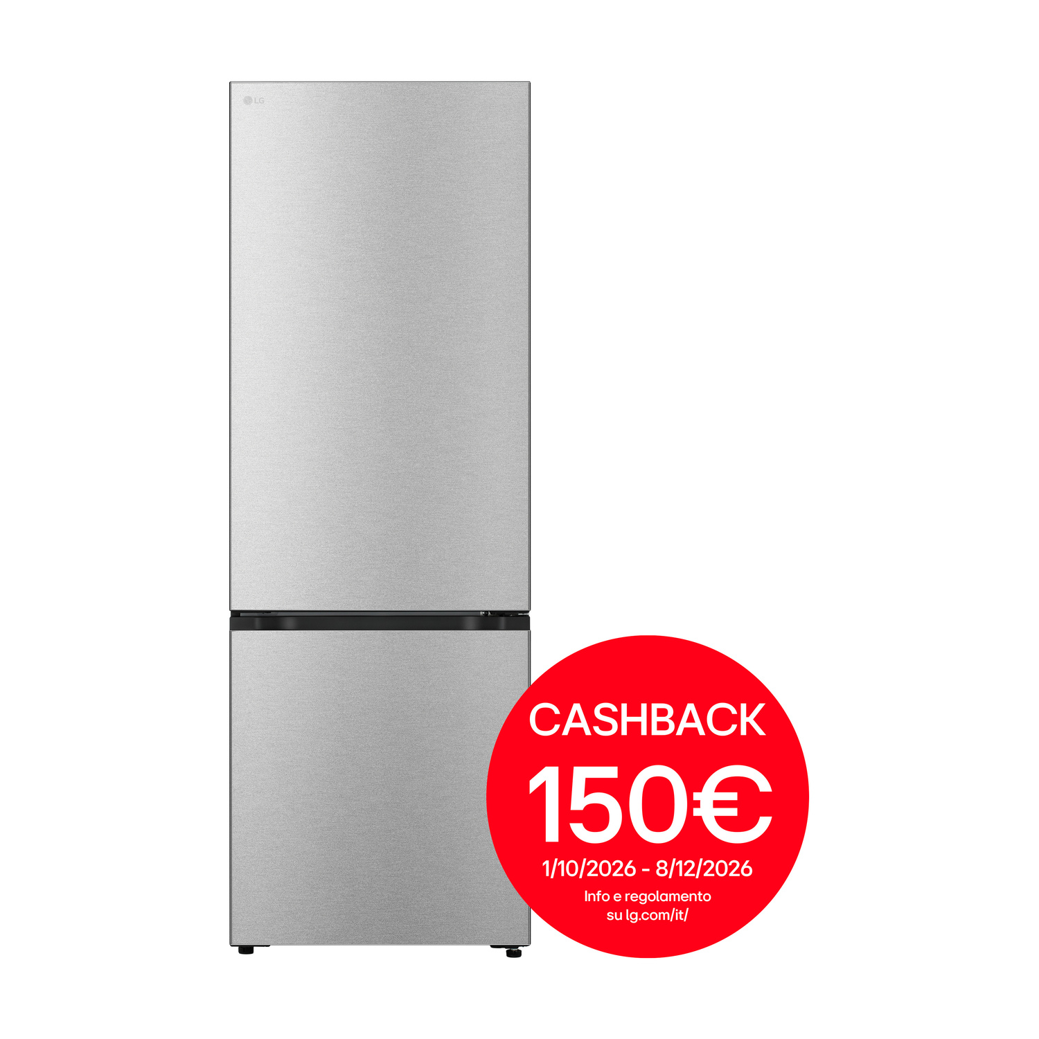 FRIGORIFERO COMBINATO LG GBBW726AMB Fit & Max, Capacità netta totale 465 l, Rumorosità: 29 dB(A), LAN wireless, 3 ripiani, Dimensioni: L 69,7 cm A 203 cm P 70,4 cm, Metal Sorbet, Classe A