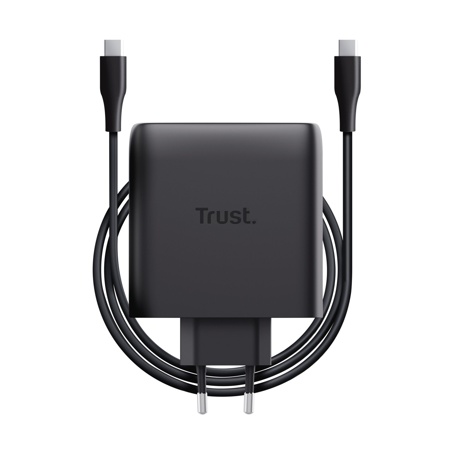 CARICABATTERIA TRUST MAXO 100W 2P USB-C GAN CHARGER BLK da 100W, Nero