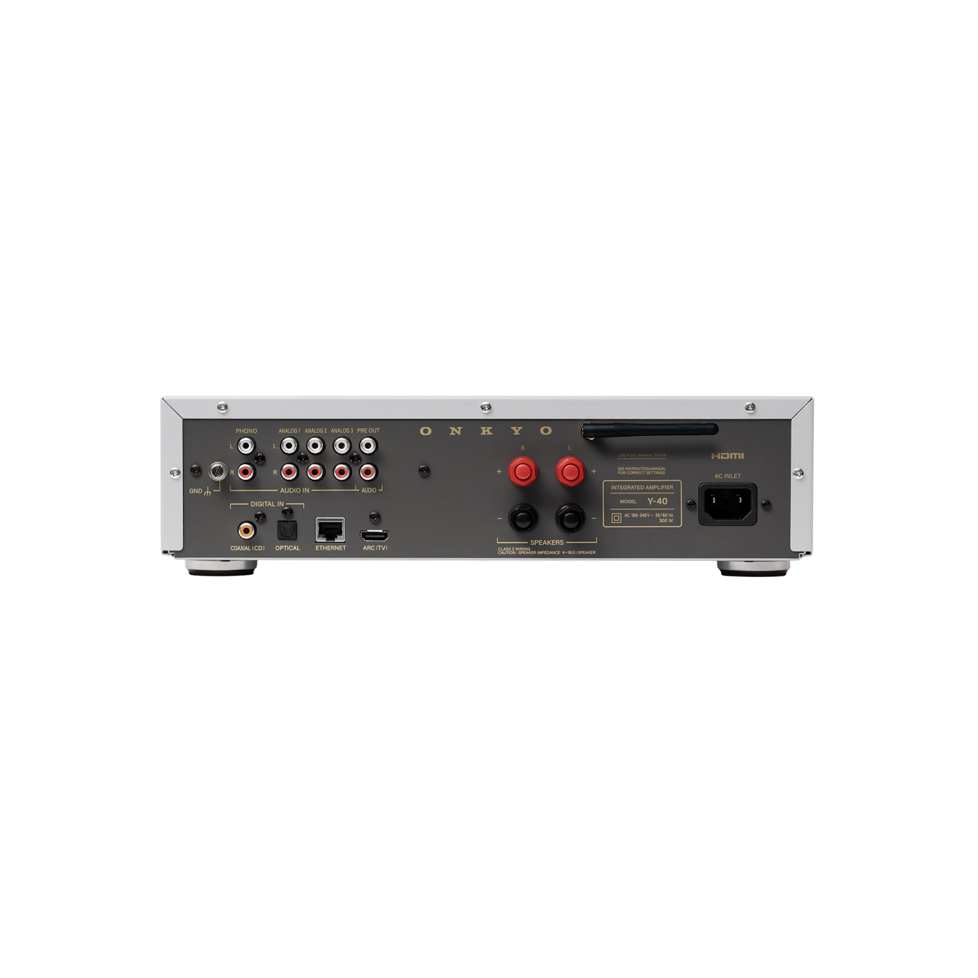 ONKYO Muse Y-40 Netzwerk-Streamer mit integriertem Hochleistungsverstärker, Silber
