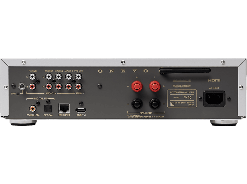 Onkyo Muse Y-40 Netzwerk-Streamer mit integriertem Hochleistungsverstärker, Silber; Streaming-Verstärker — Foto 4 von 4