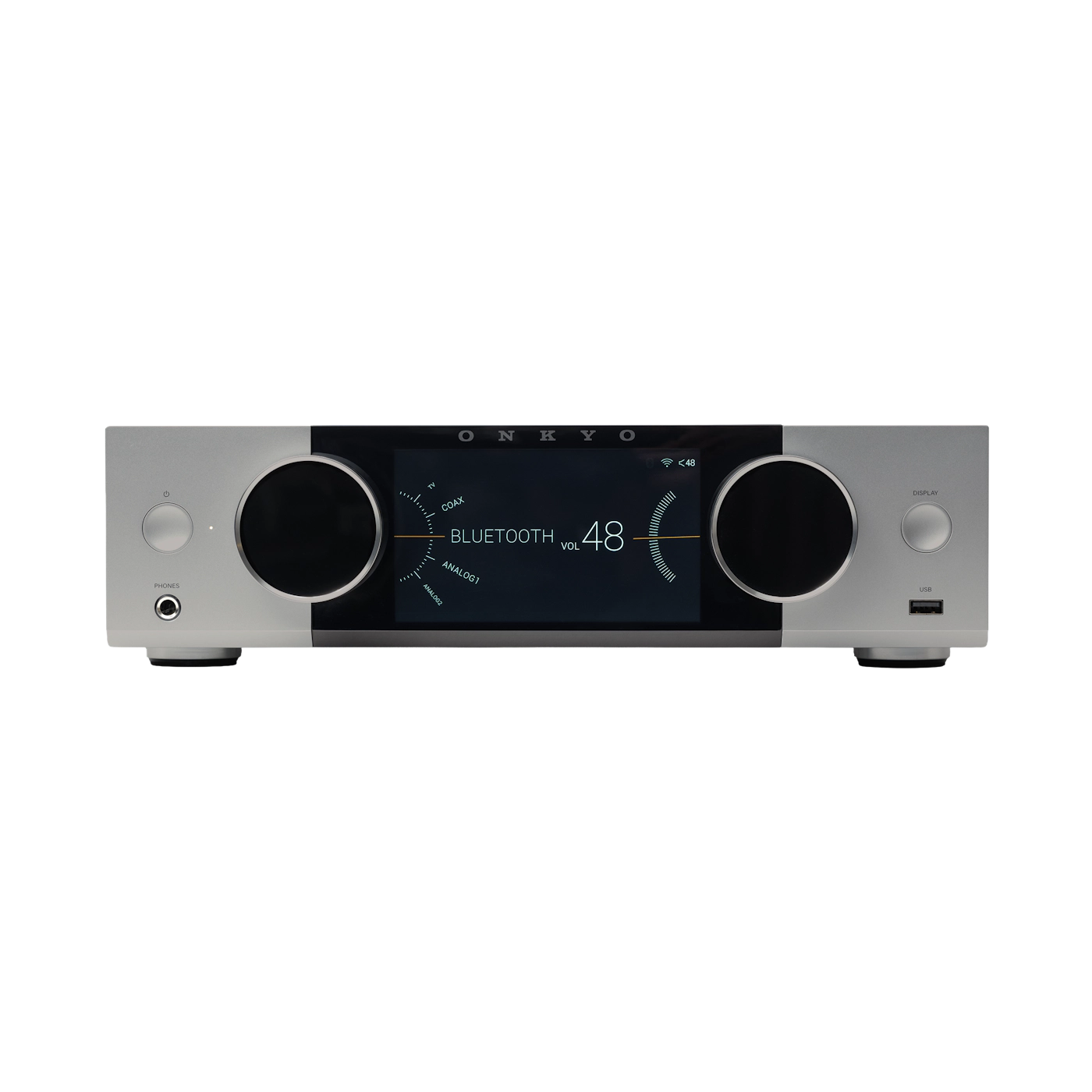 ONKYO Muse Y-40 Netzwerk-Streamer mit integriertem Hochleistungsverstärker, Silber