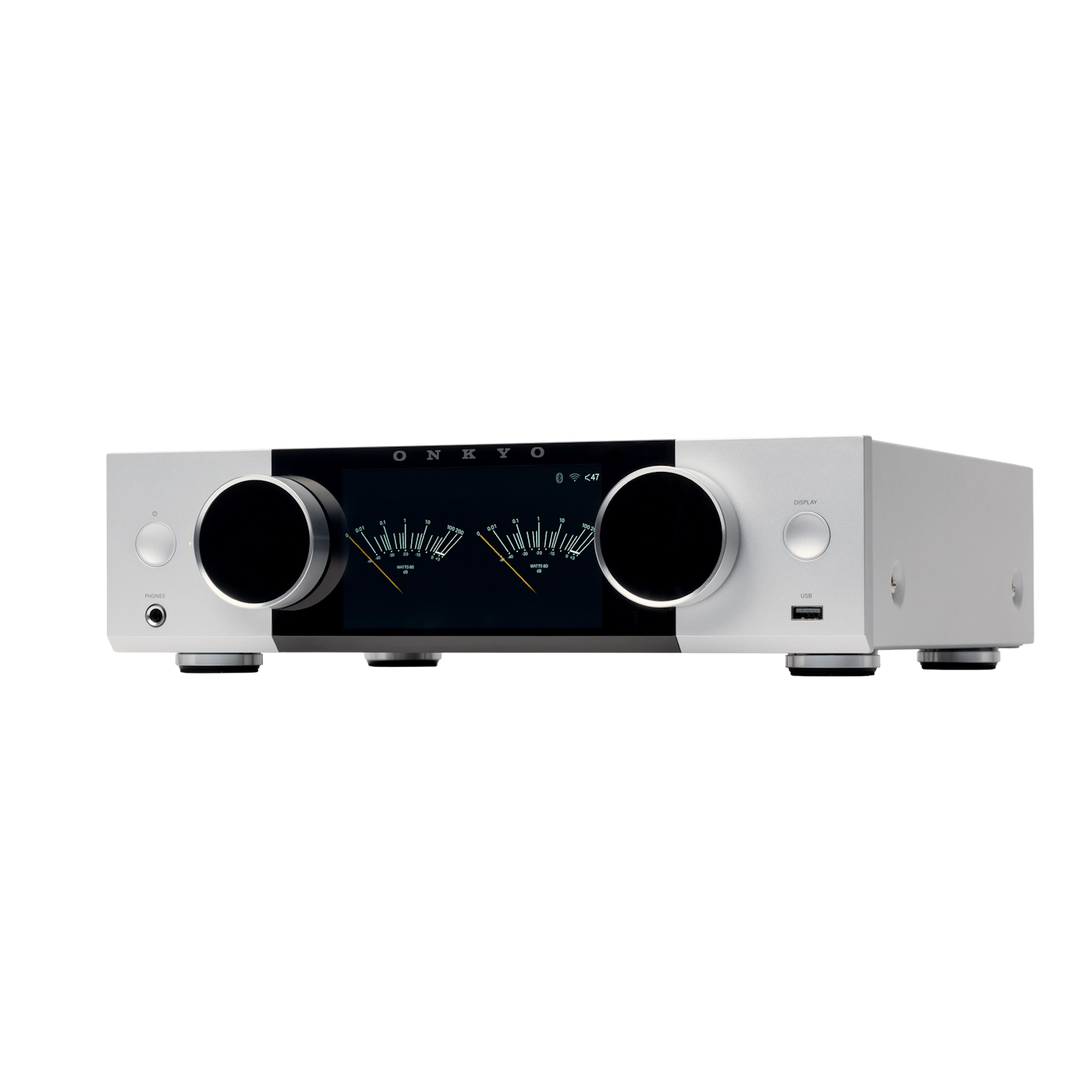 ONKYO Muse Y-40 Netzwerk-Streamer mit integriertem Hochleistungsverstärker, Silber