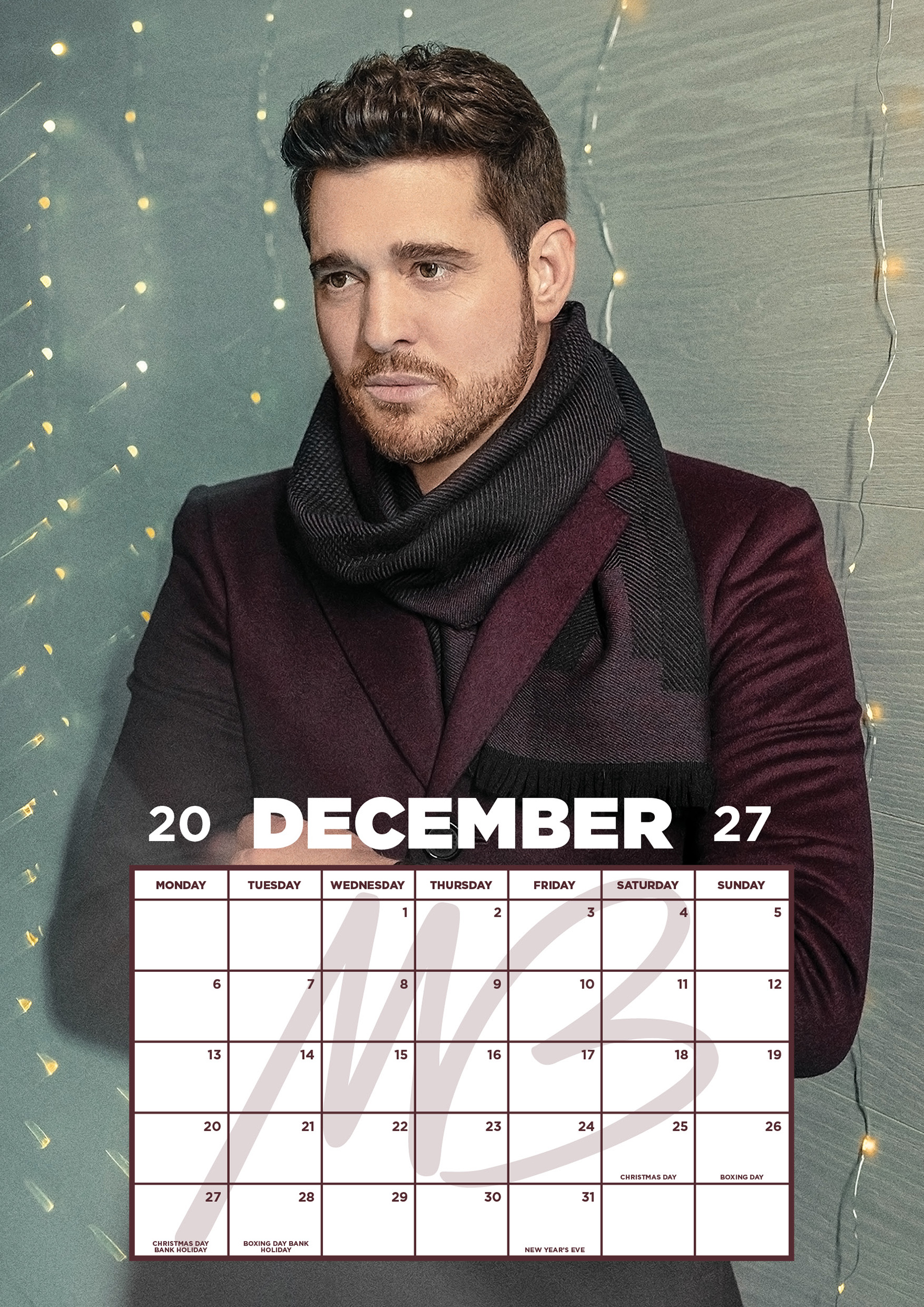 Michael Bublé - Official 2027 Calendar - A3-as naptár