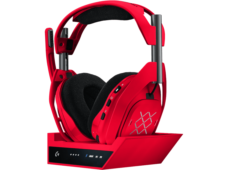 Auriculares gaming - Logitech G A50 X, Inalámbricos, Lightspeed, Audio Pro-G Graphene, PlaySync, Xbox-PS5-PC-Mac, Estación base, Micrófono, HDMI, Rojo