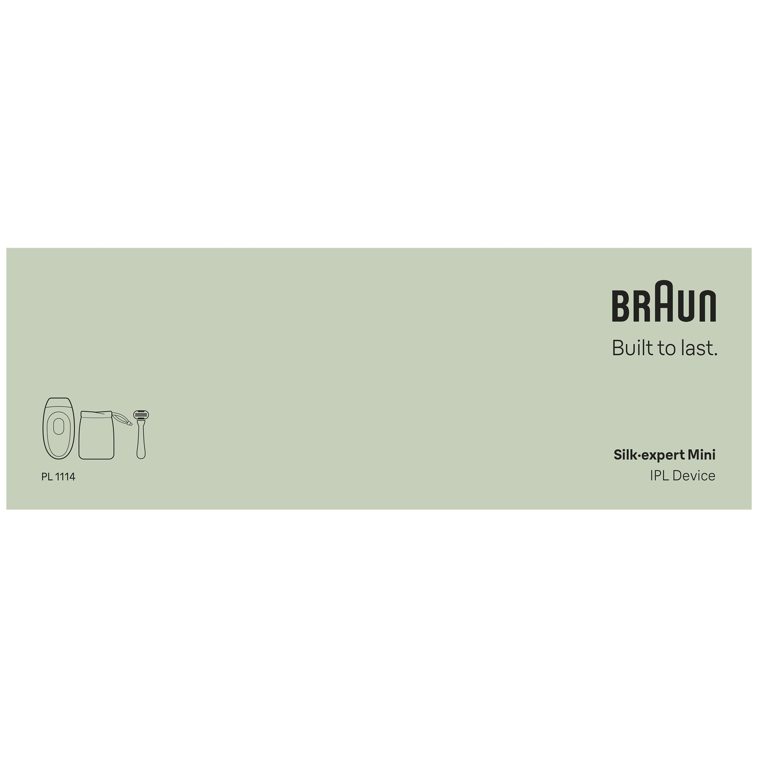 Banner with Braun logo and the text Silk-expert Mini IPL Device.