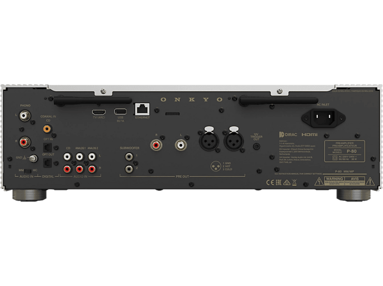 Onkyo P-80 Netzwerk-Vorverstärker, Silber; Vorstufe — Foto 2 von 5