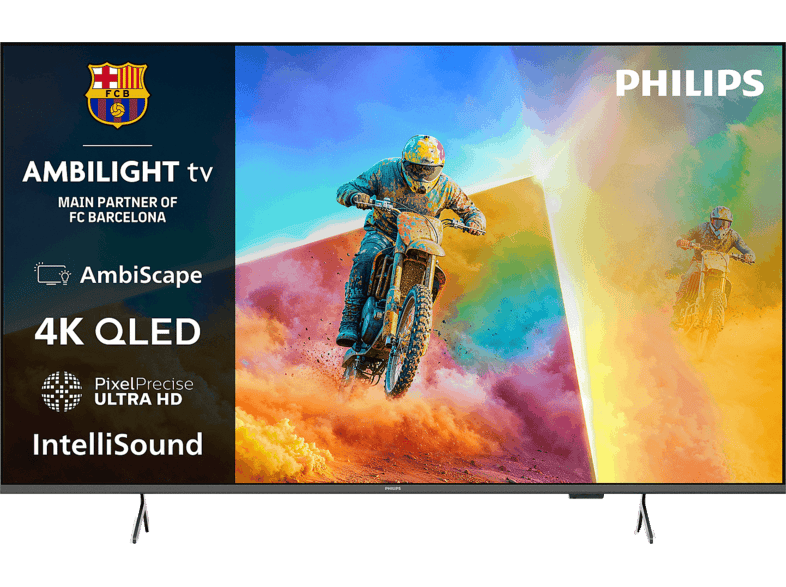 TV QLED 55" - Philips 55PQS8501/12, Ambilight, UHD 4K, Smart TV, Dolby Atmos, Titan OS, Negro