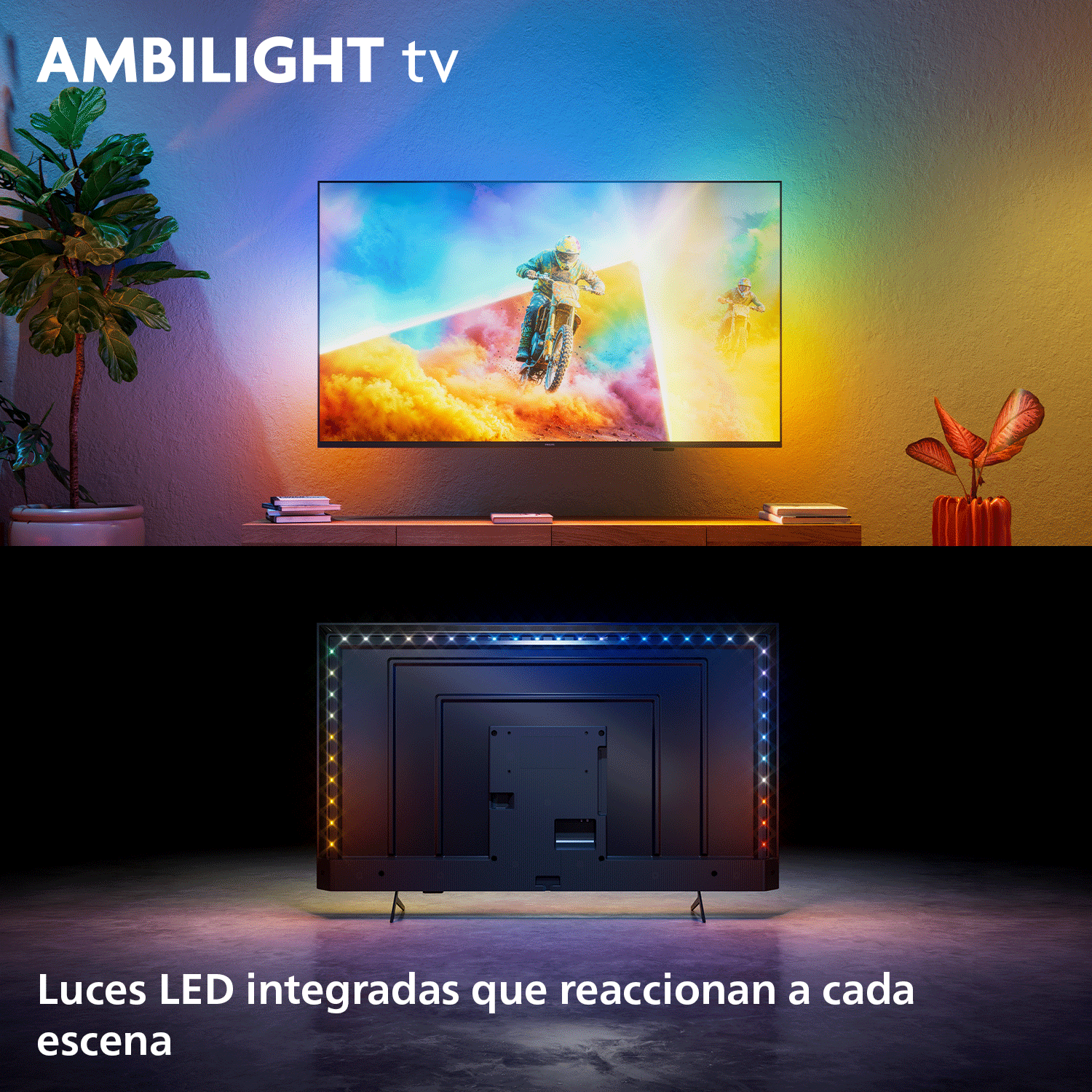TV QLED 55" - Philips 55PQS8501/12, Ambilight, UHD 4K, Smart TV, Dolby Atmos, Titan OS, Negro