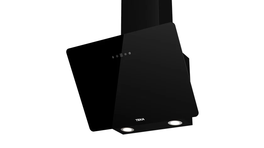 Campana decorativa - Teka DVB 64140 TOS BK, 3 Niveles de ventilador + Intensivo, 400 m³/h, Ancho 59.7 cm, LED, Cristal negro