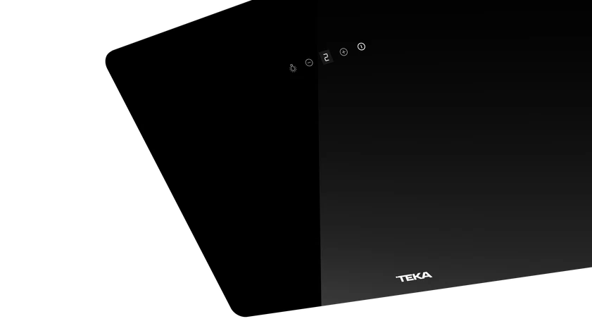 Campana decorativa - Teka DVB 64140 TOS BK, 3 Niveles de ventilador + Intensivo, 400 m³/h, Ancho 59.7 cm, LED, Cristal negro