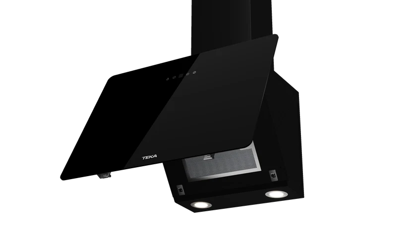 Campana decorativa - Teka DVB 64140 TOS BK, 3 Niveles de ventilador + Intensivo, 400 m³/h, Ancho 59.7 cm, LED, Cristal negro