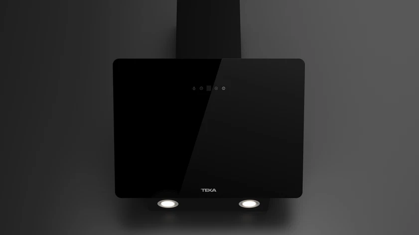 Campana decorativa - Teka DVB 64140 TOS BK, 3 Niveles de ventilador + Intensivo, 400 m³/h, Ancho 59.7 cm, LED, Cristal negro