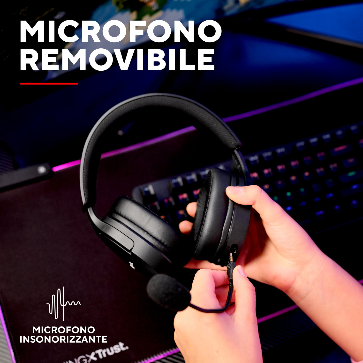 TRUST GXT491 FAYZO WRLS HEADSET CUFFIE GAMING, Black