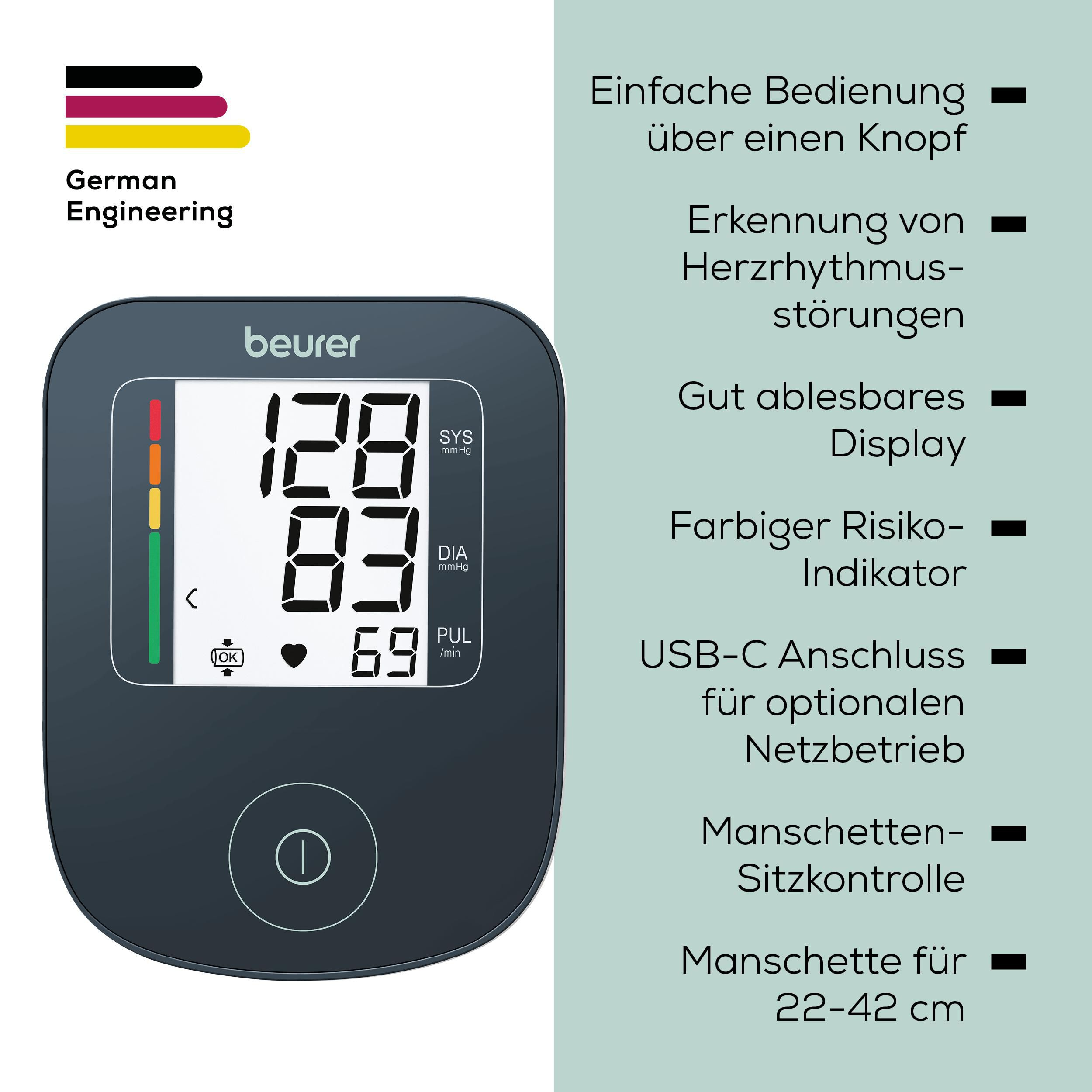 BEURER 610.15 BM 23 Limited Edition Blutdruckmessgerät (Netz-/Batteriebetrieb, Messung am Oberarm, von 22-42 cm)