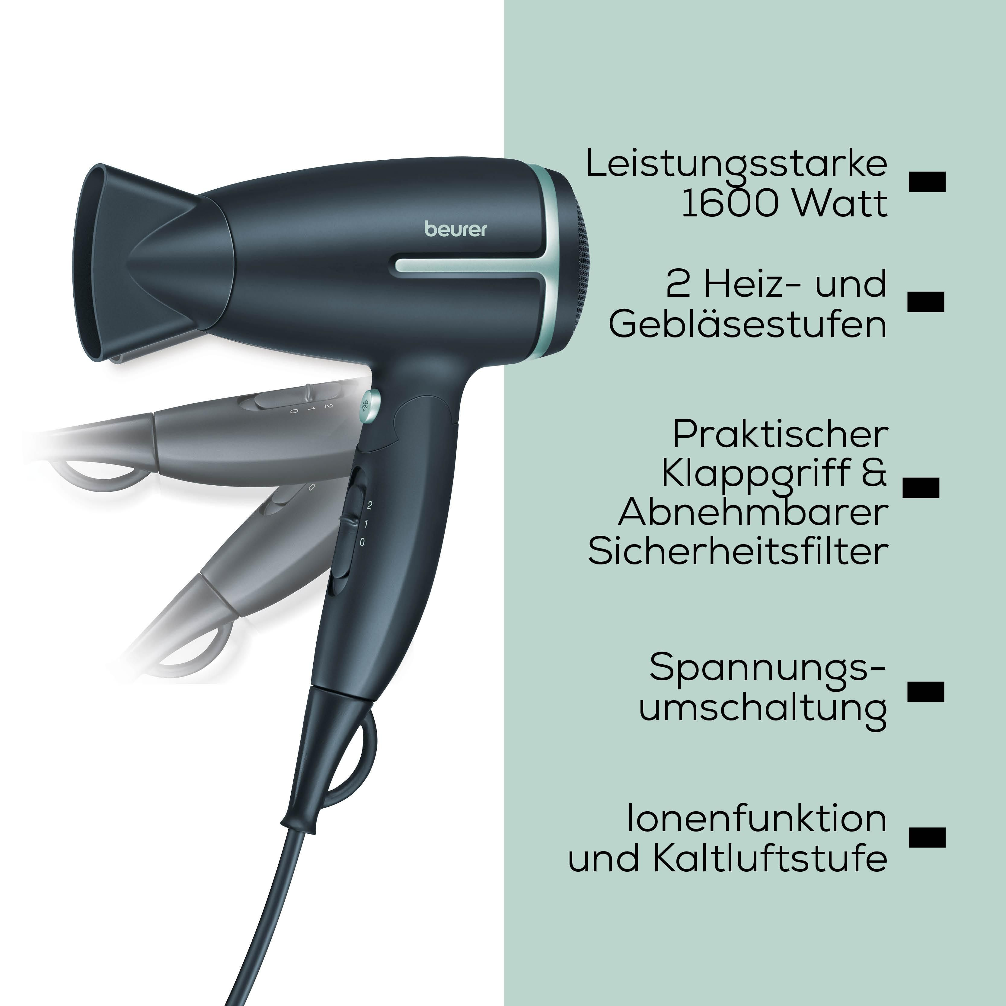 BEURER 107.16 HC 25 Limited Edition Reisehaartrockner Schwarz (1600 Watt)