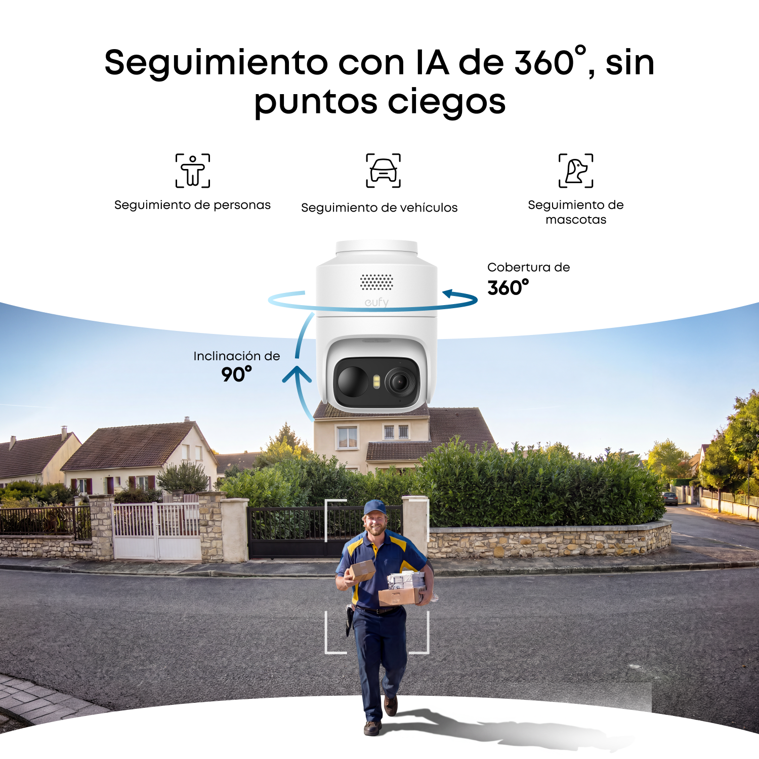 Cámara de vigilancia IP - Eufy C36 Outdoor, 2K, Función de visión nocturna, Blanco