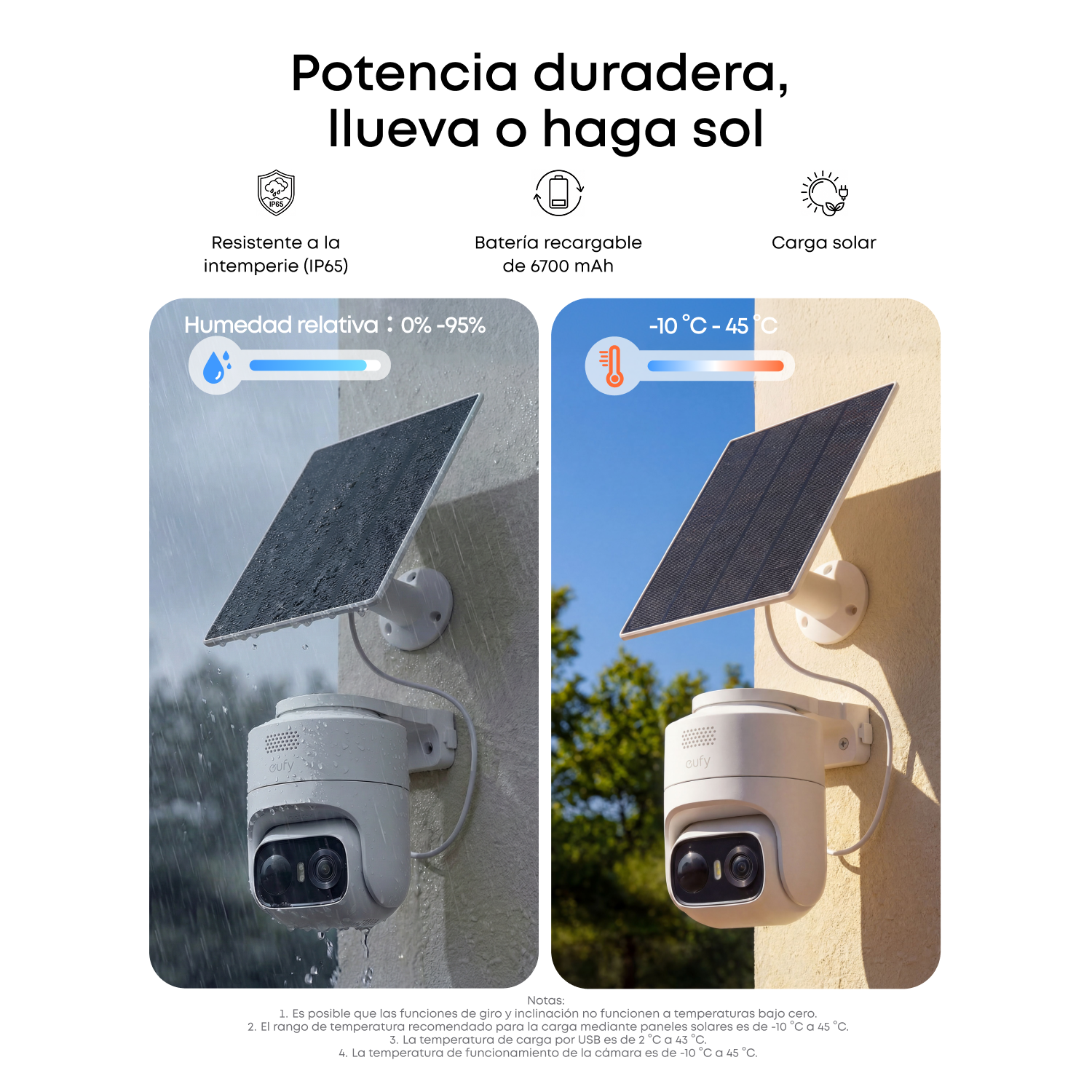 Cámara de vigilancia IP - Eufy C36 2+1 kit, 2K, Función de visión nocturna, Blanco