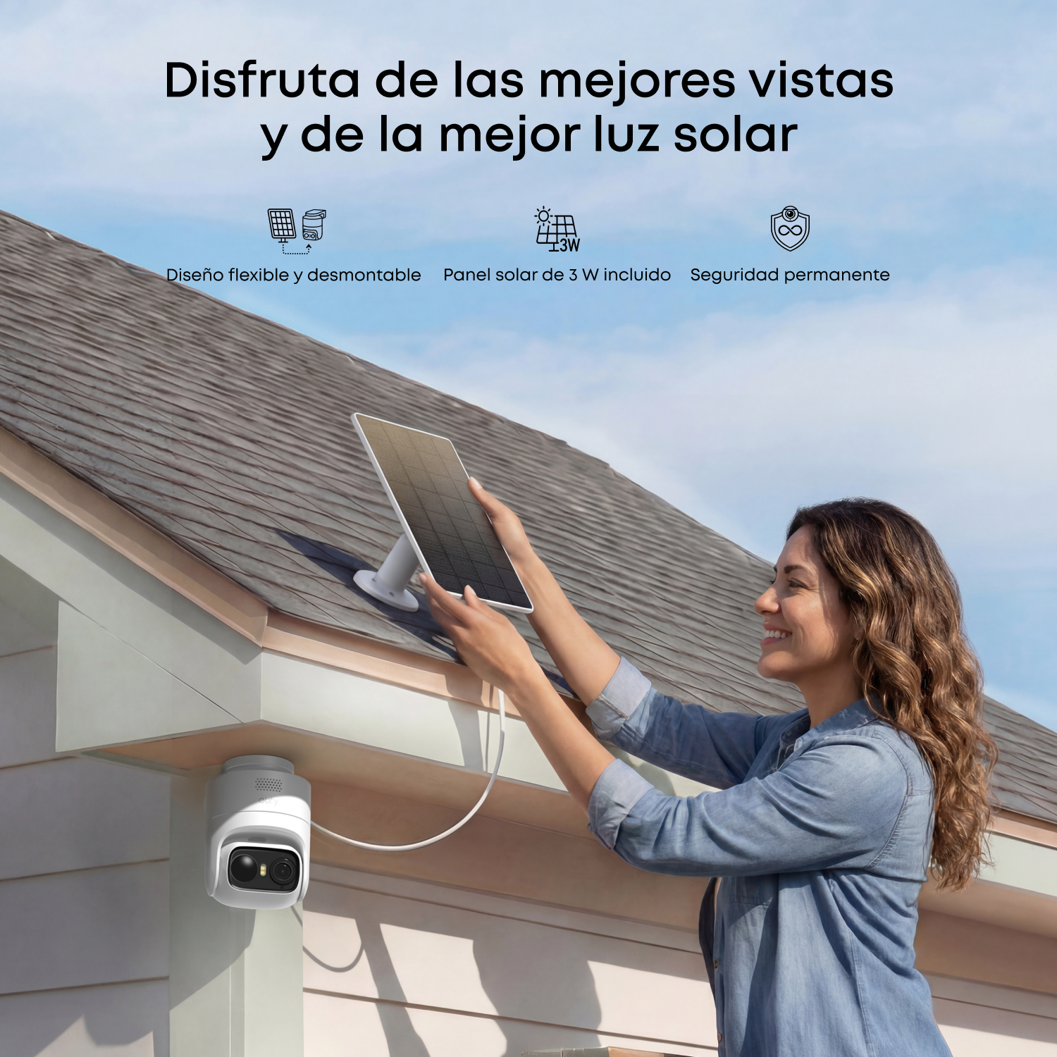 Cámara de vigilancia IP - Eufy C36 2+1 kit, 2K, Función de visión nocturna, Blanco