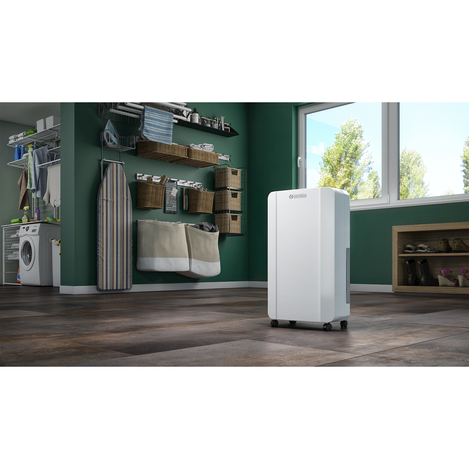 DEUMIDIFICATORE OLIMPIA SPLENDID AQUARIA SLIM 14 P, 14 l/24 h, Serbatoio 2 l, Ideale per ambienti fino a 100 m³, Display touch