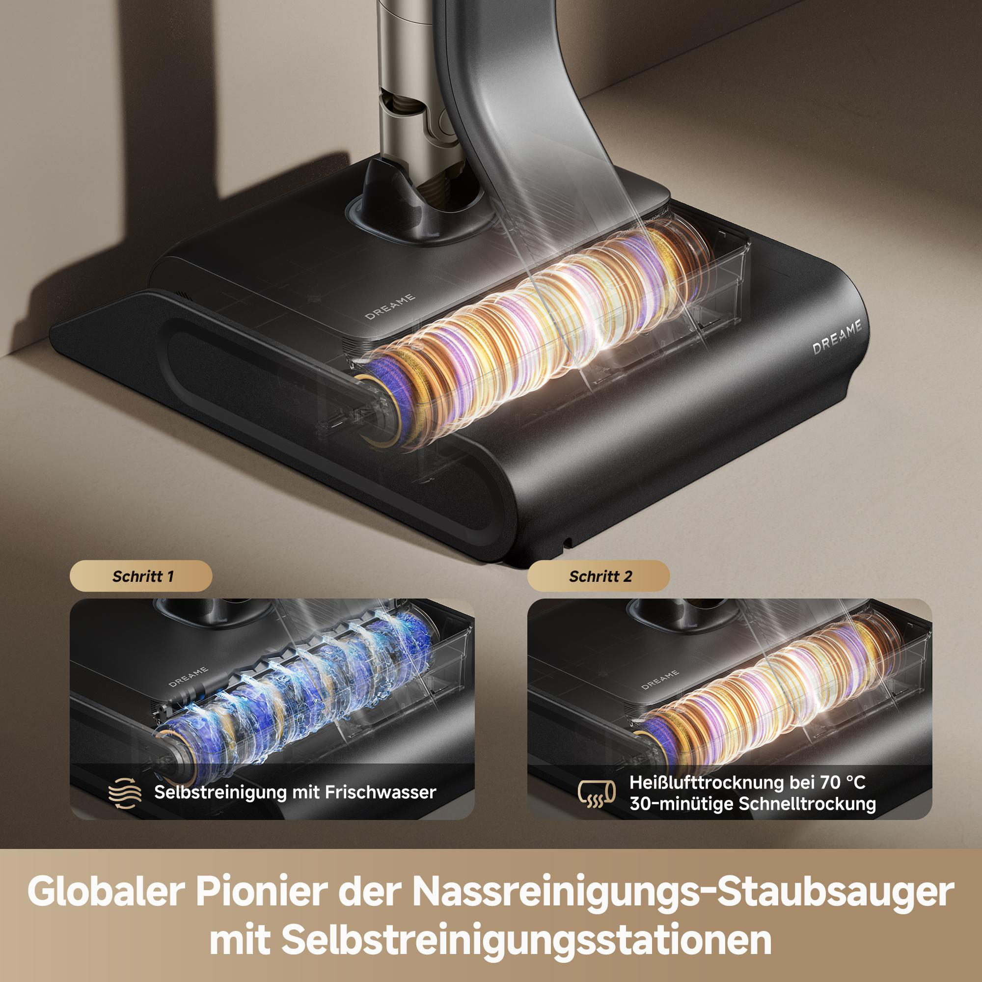 Dreame Nassreinigung-Staubsauger mit Selbstreinigung und Heißlufttrocknung.