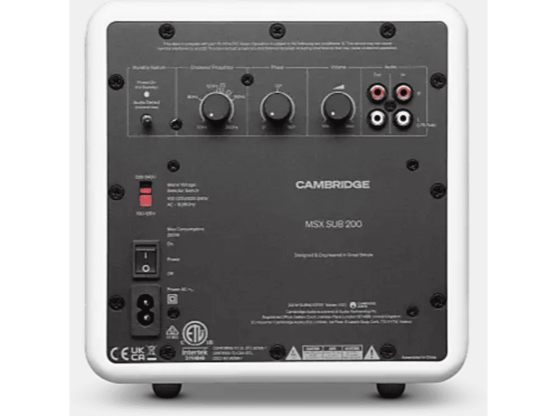 Cambridge MSX Sub 200 Aktiv-Subwoofer 200 Watt, Mattweiß — Foto 3 von 3